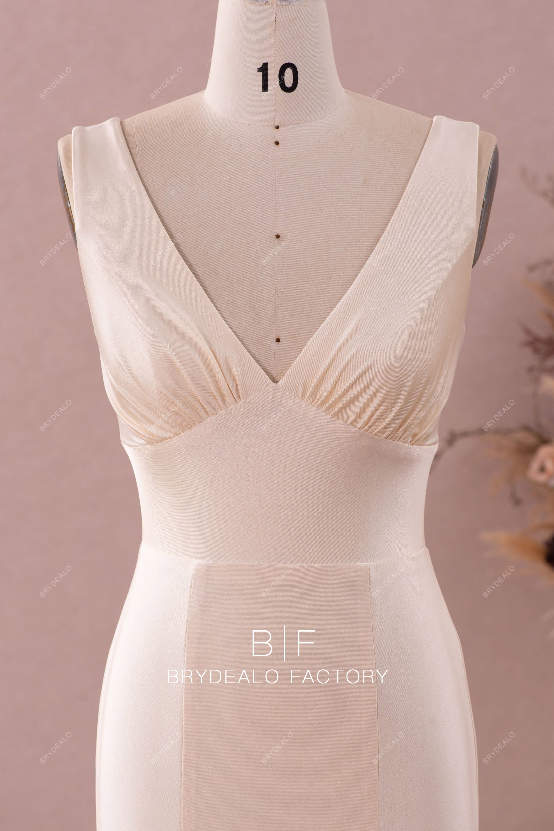 empire v-neck bridesmaid dress