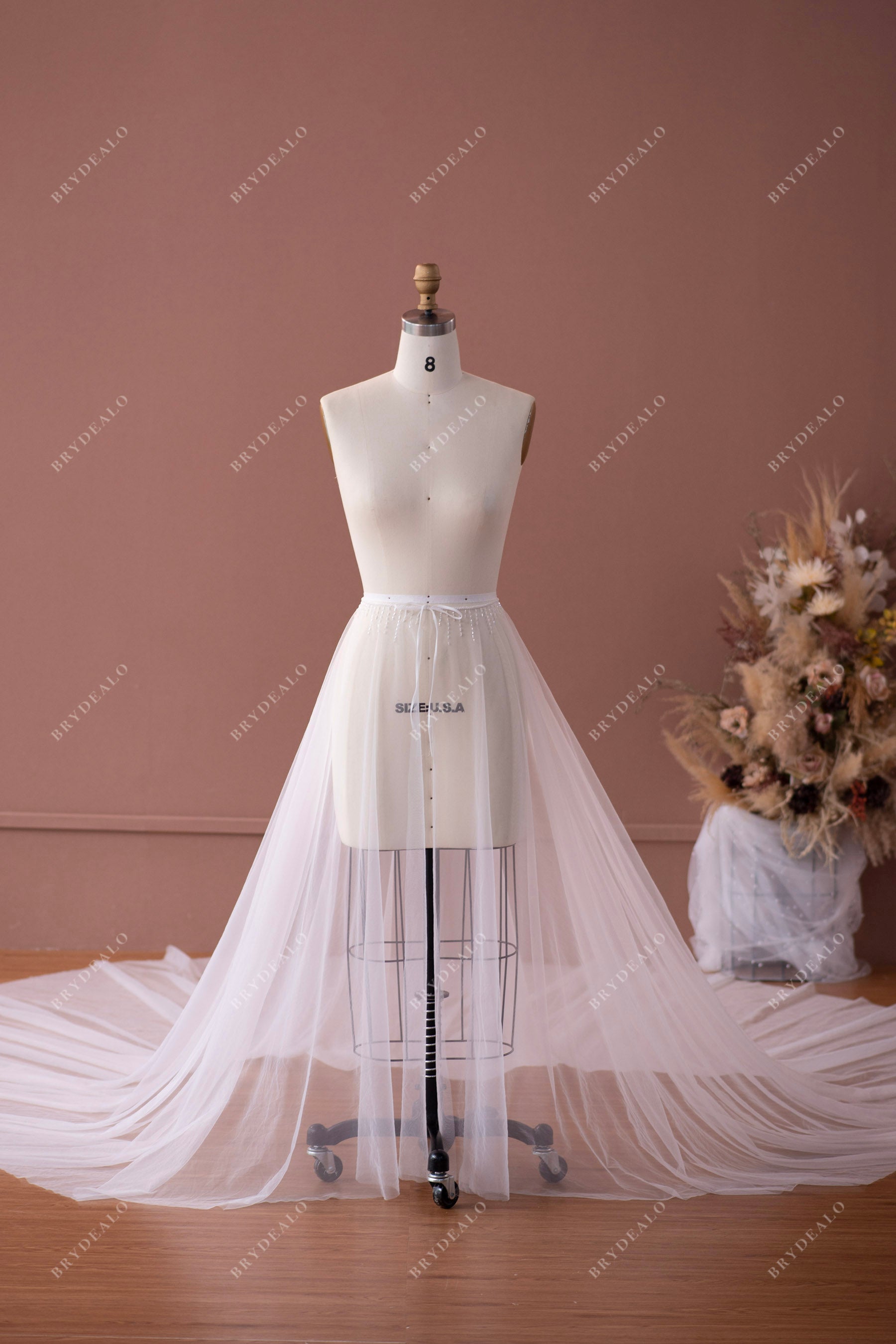 ethereal tulle beaded overskirt