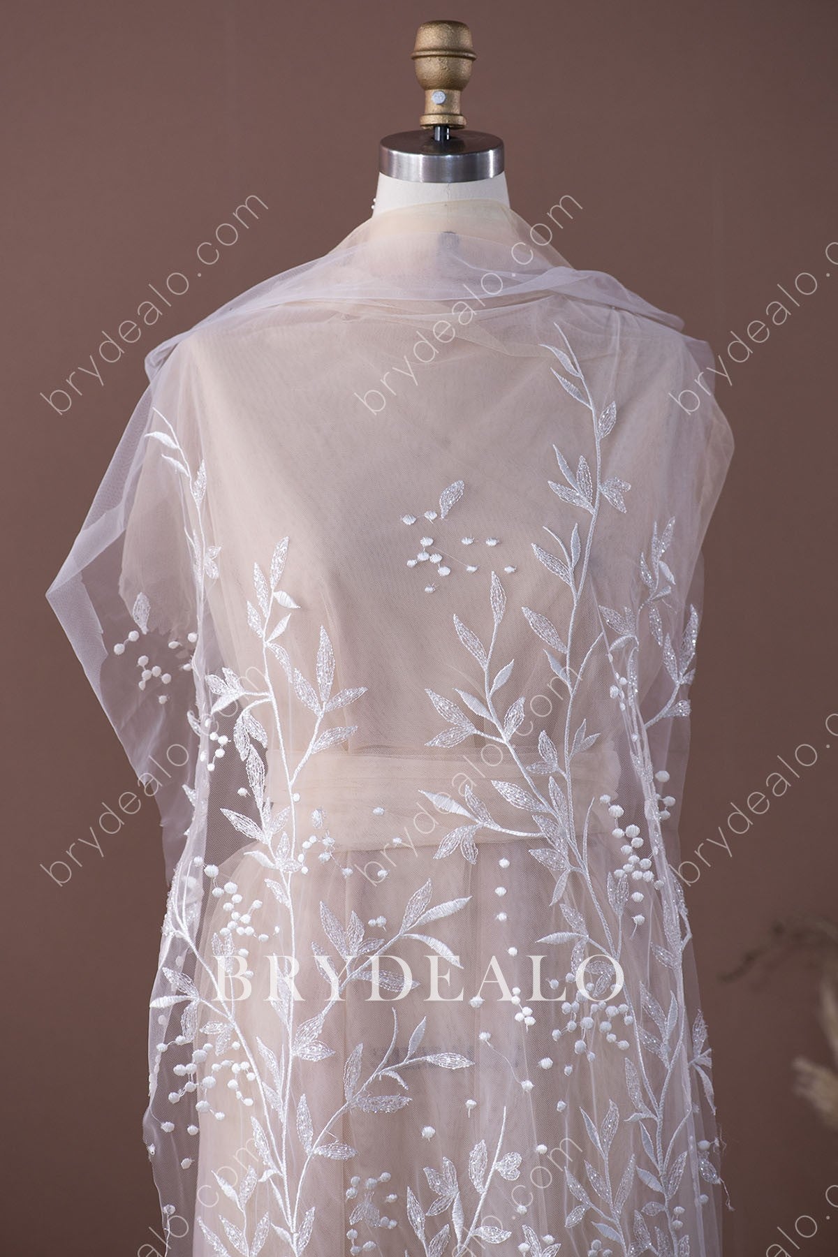 Exquisite Branch Glitter Leafy Lace