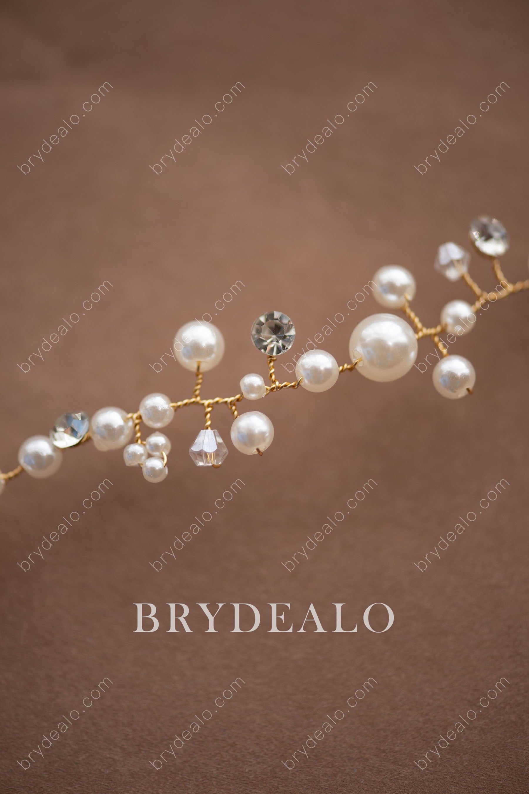 Pearls Crystals Bridal Sash