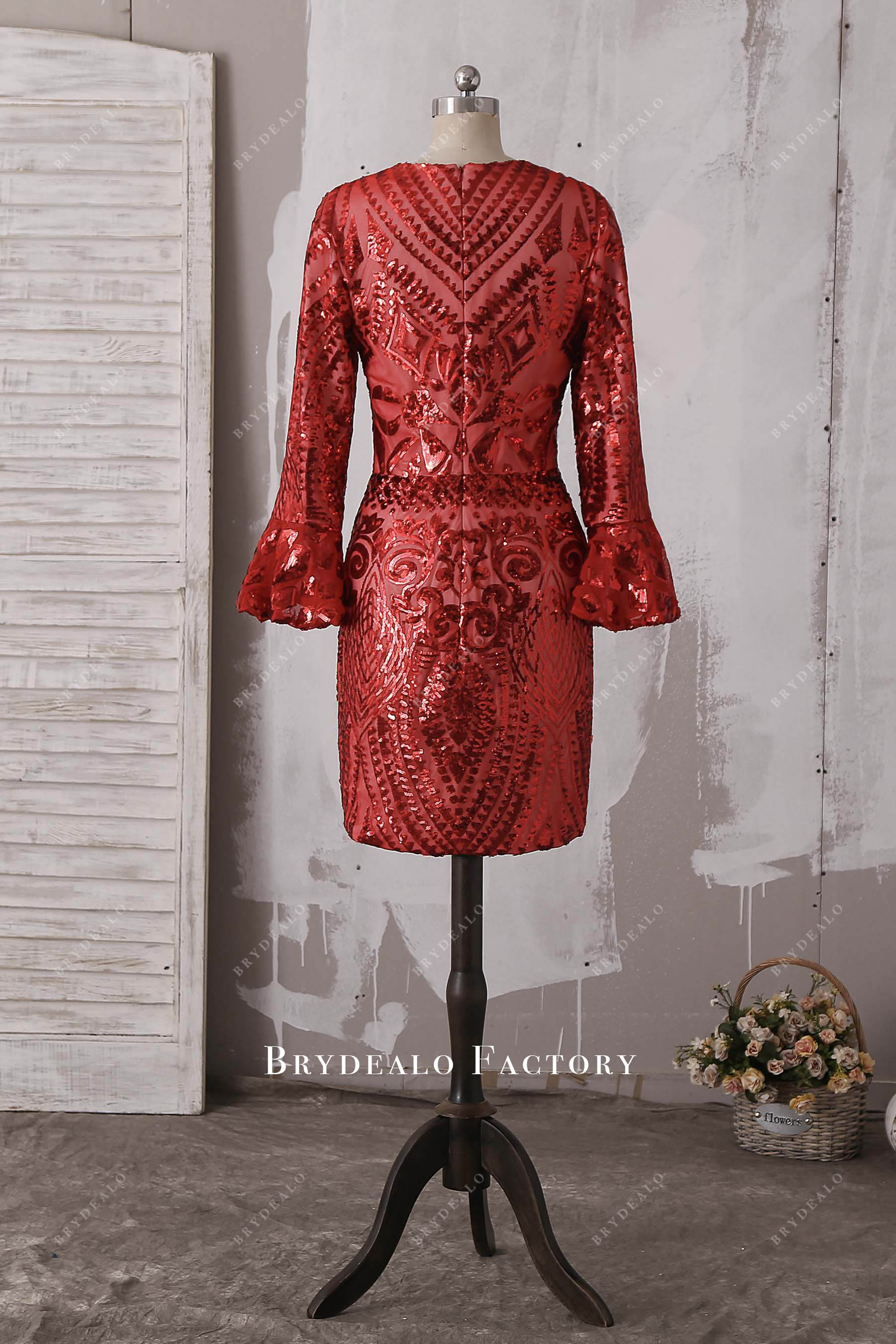 fit and flare sleeves cocktail dress