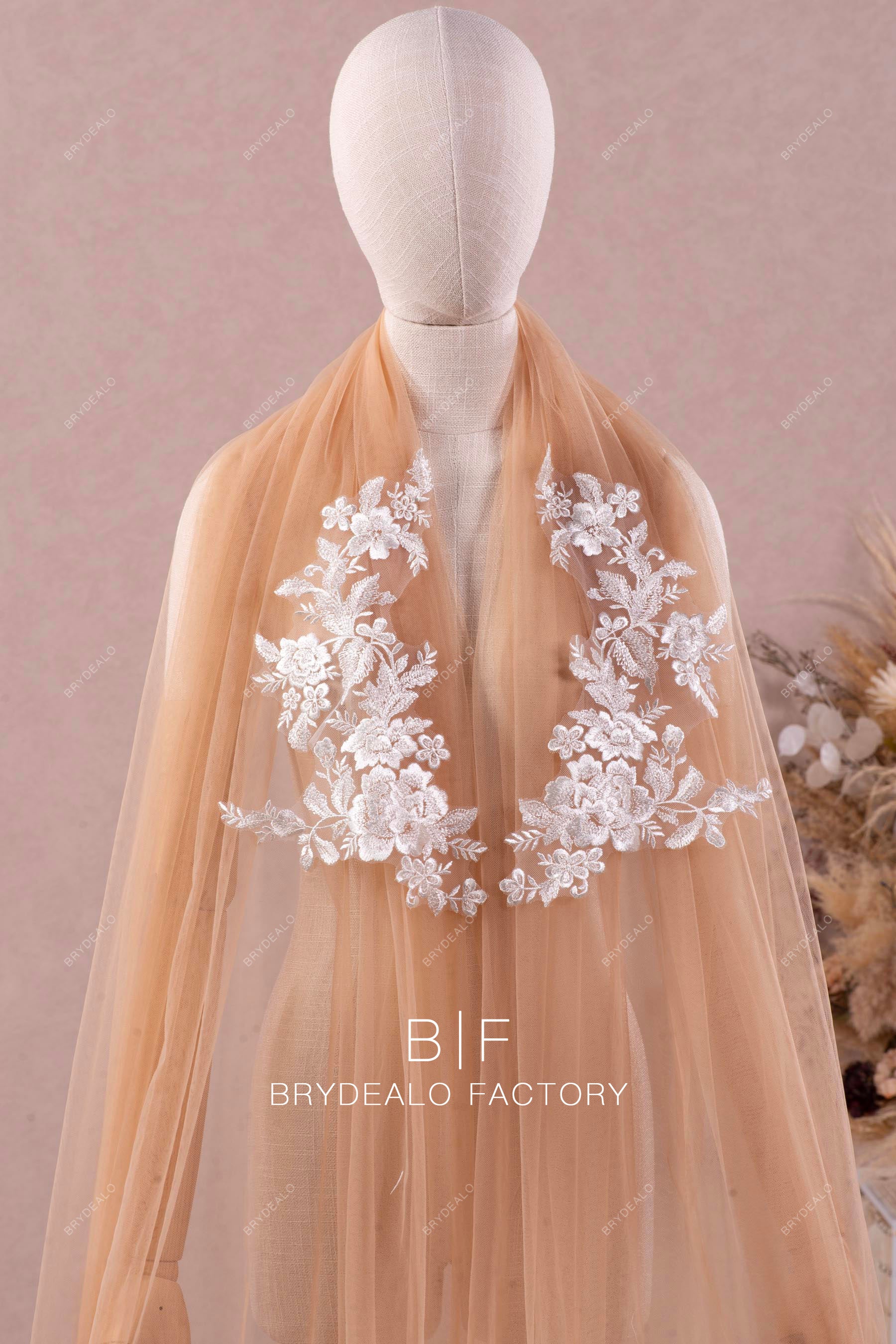 floral motif lace appliques