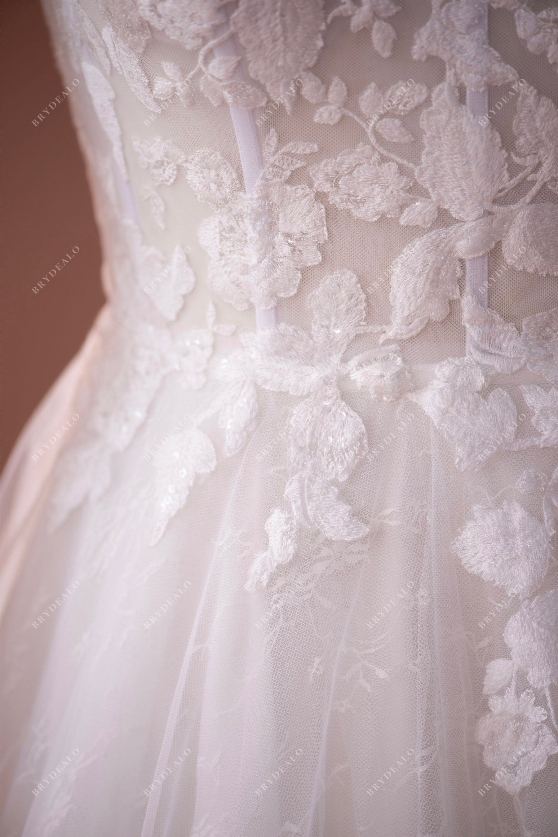 flower lace wedding dress