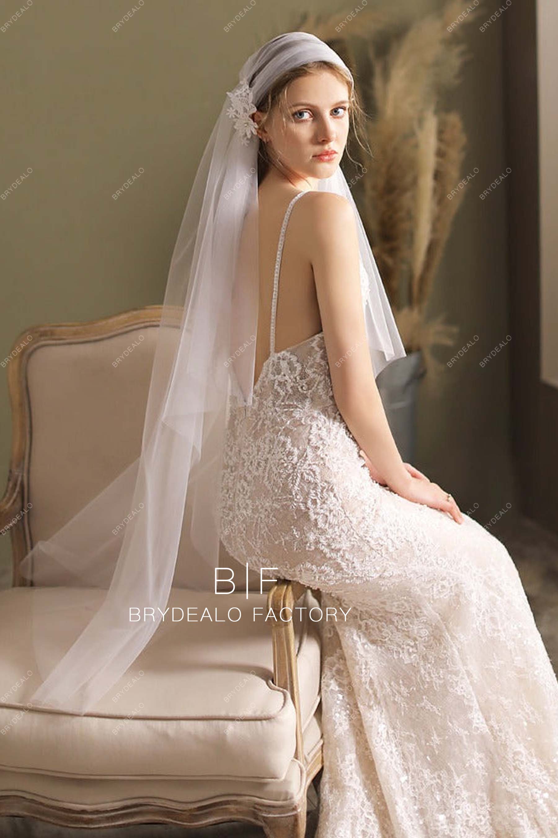 Flowers Cap Veil Wholesale Ballet Length Wedding Veil