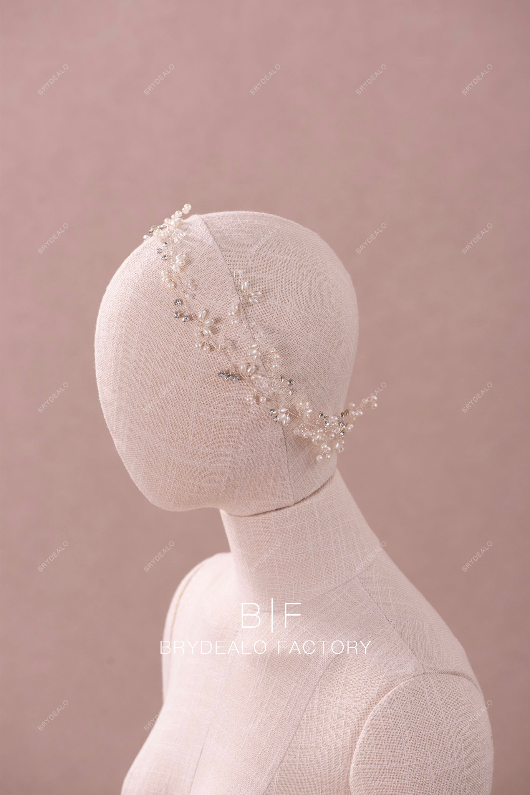 freshwater pearl crystal headband