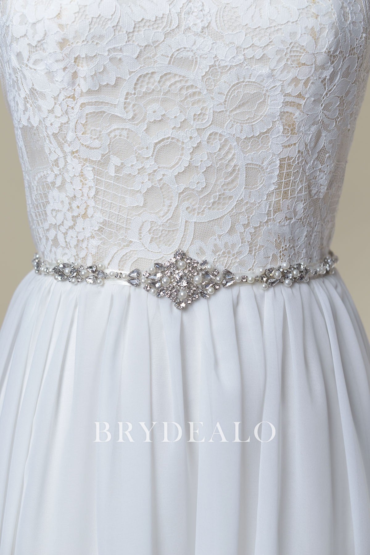 Glamorous Crystals & Pearls Bridal Sash