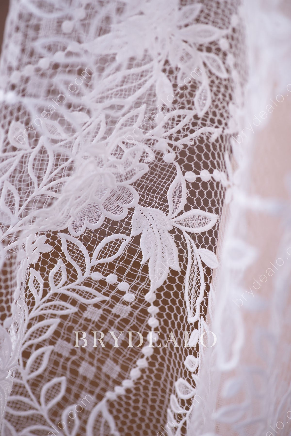 Wholesale Glamorous Flower Cording Lace Fabric Online
