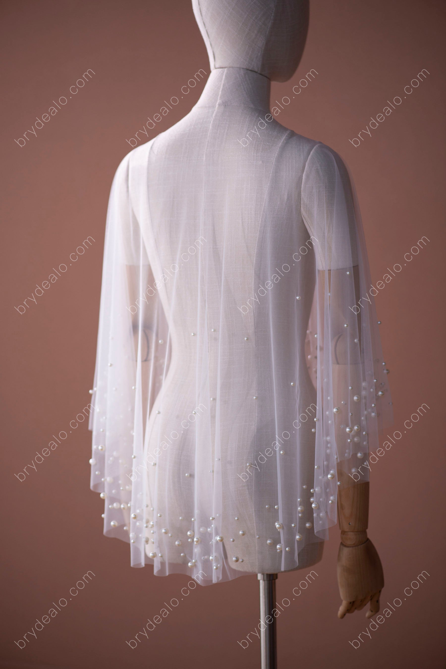 pearls bridal cape