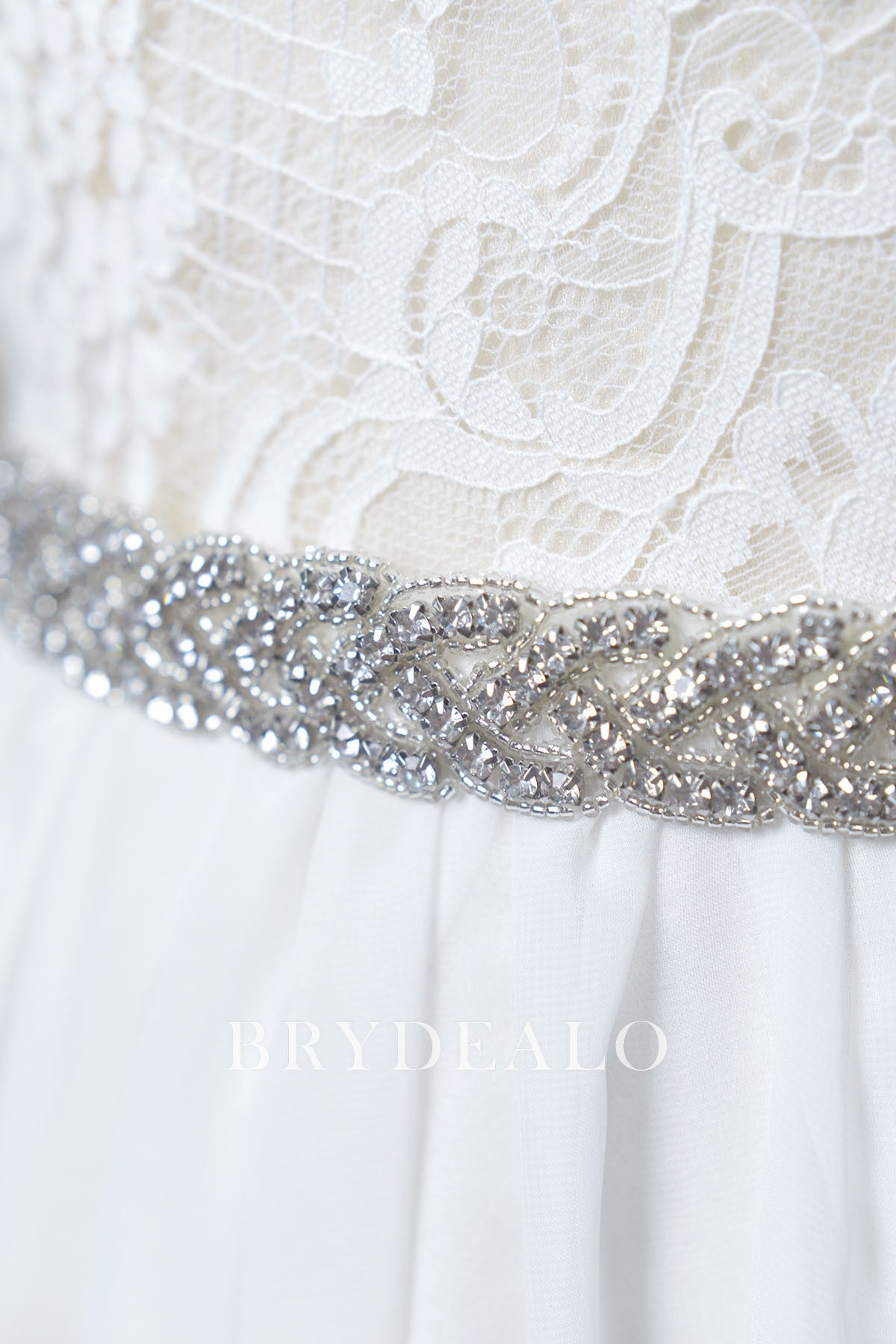 Wholesale Gleaming Twining Rhinestones Satin Bridal Belt