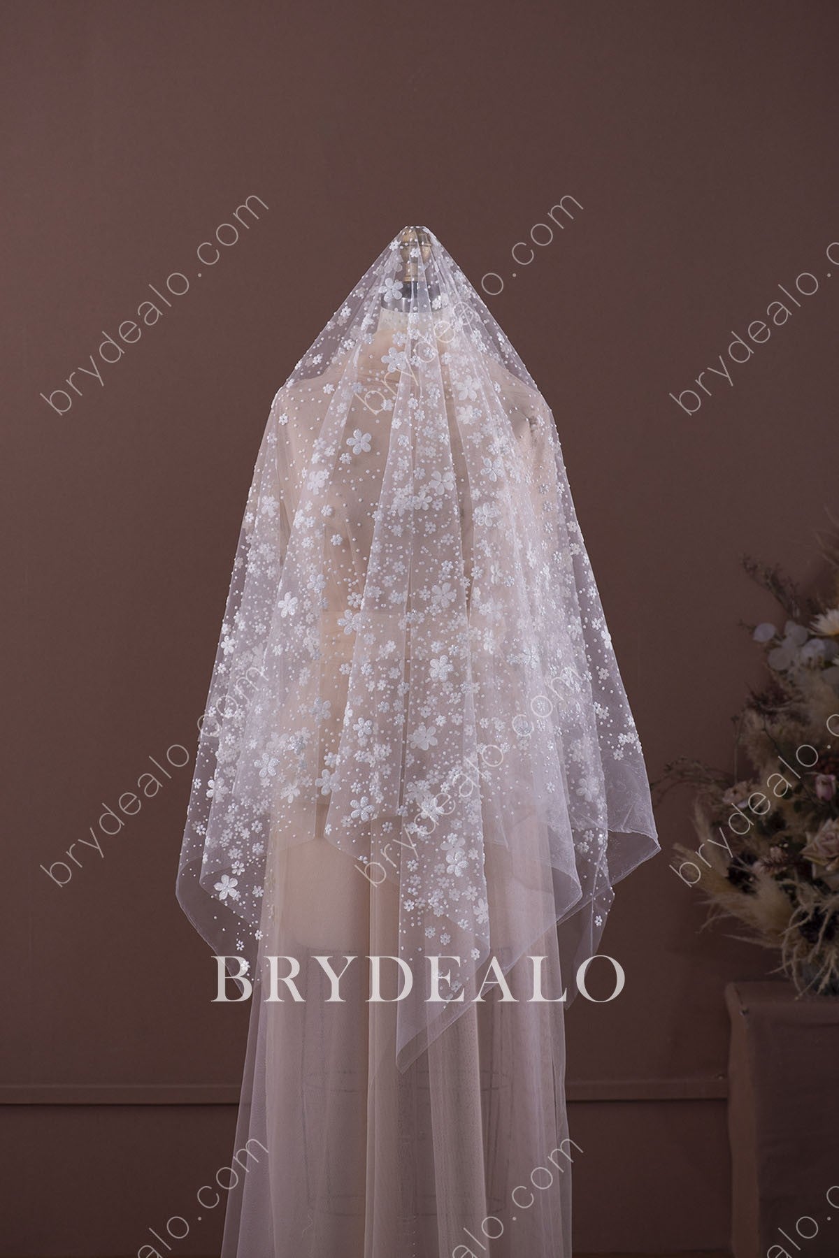 Glitter Bloomy Floret Lace Tulle Designer Fabric