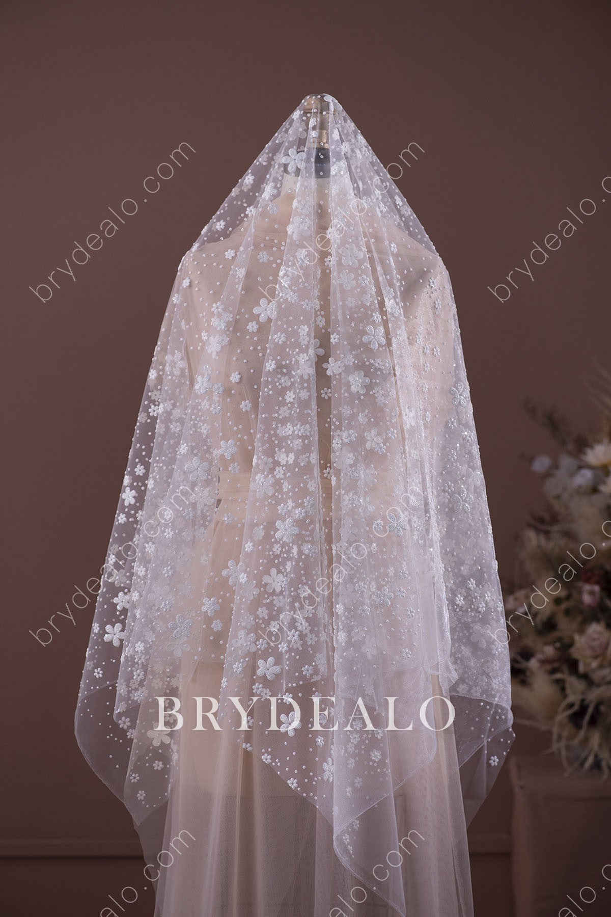 Glitter Bloomy Floret Lace Tulle Designer Fabric