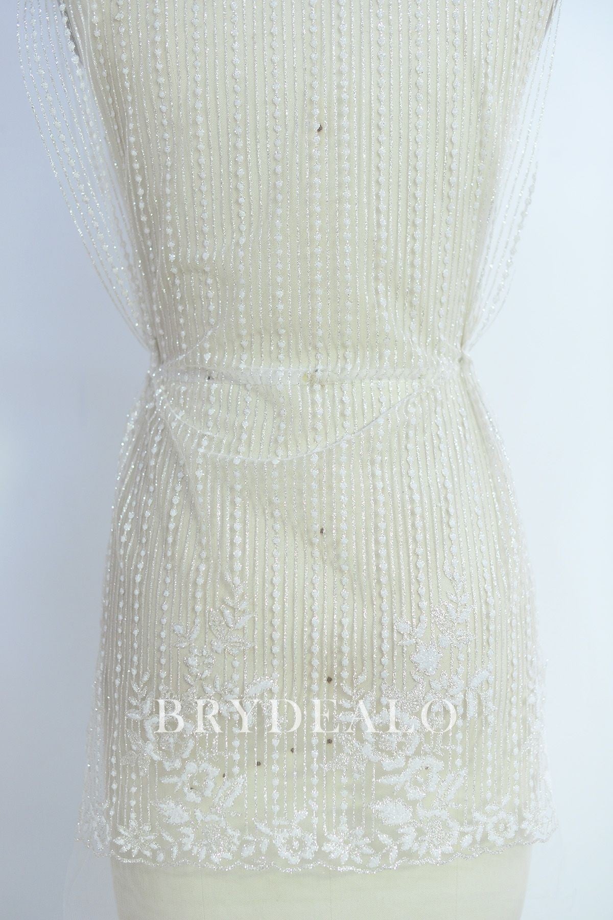 Glitter Line Lace Fabric for Wholesale