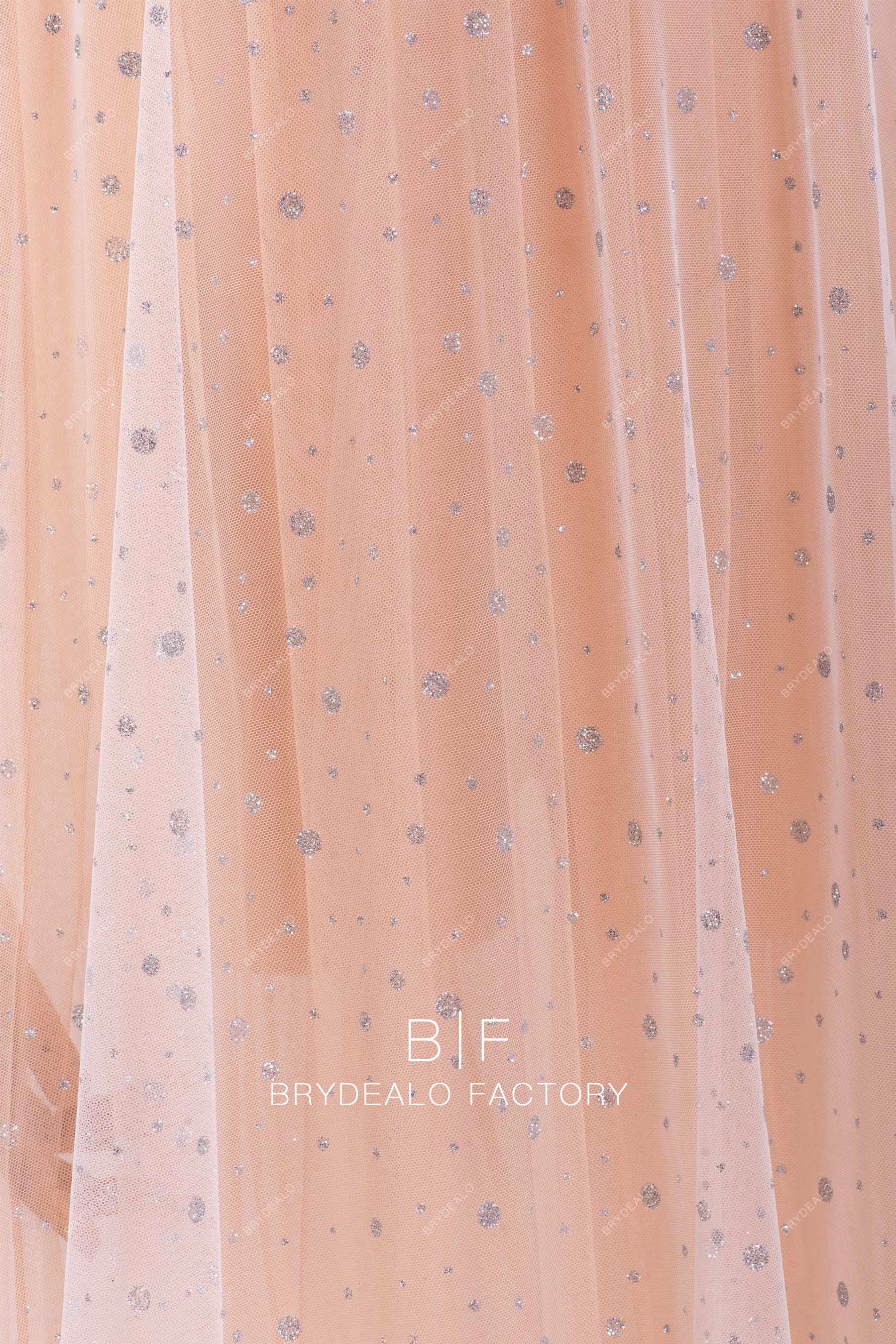 glitter silver dot tulle fabric