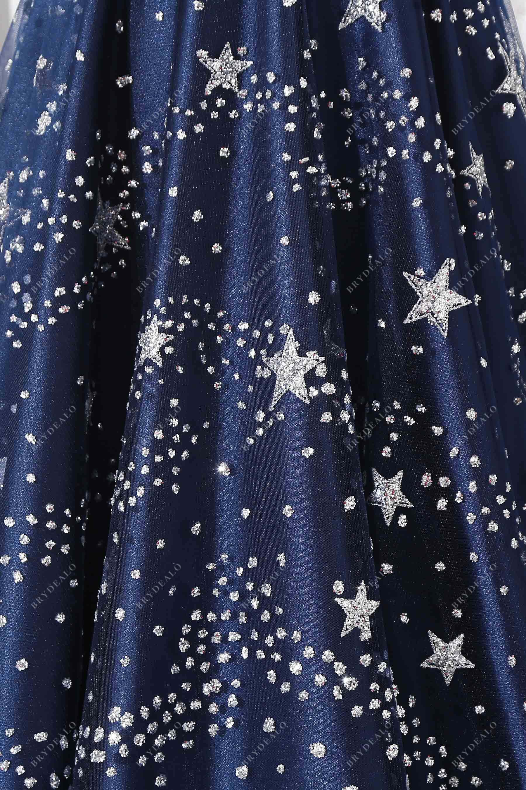 glitter stars navy tulle dress