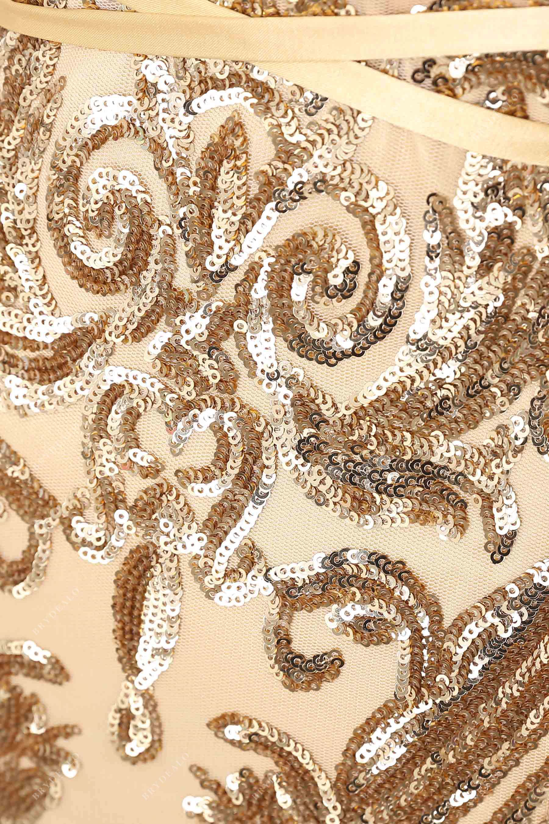 gold sequin prom dress