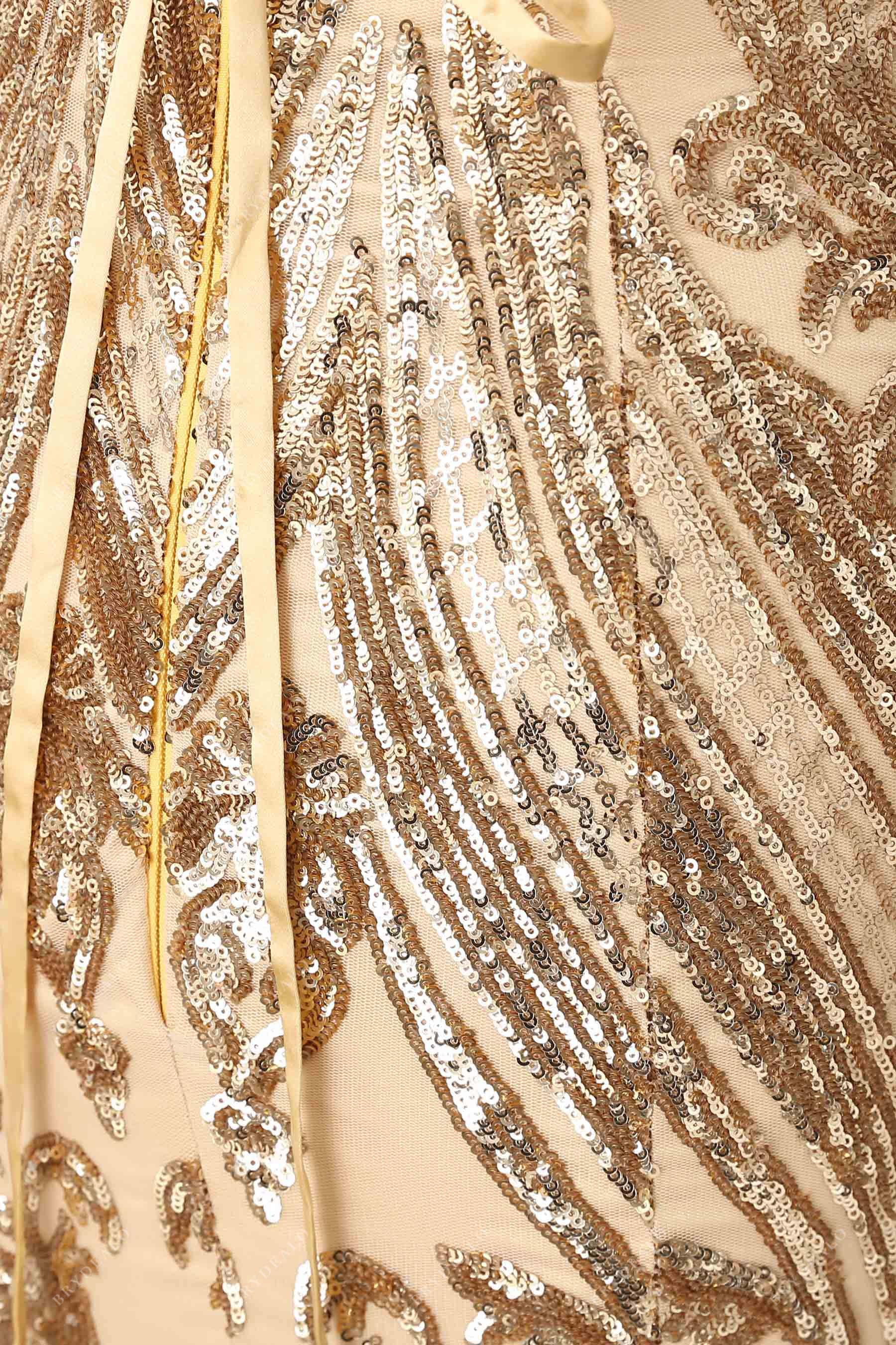 gold unique sequin prom dress