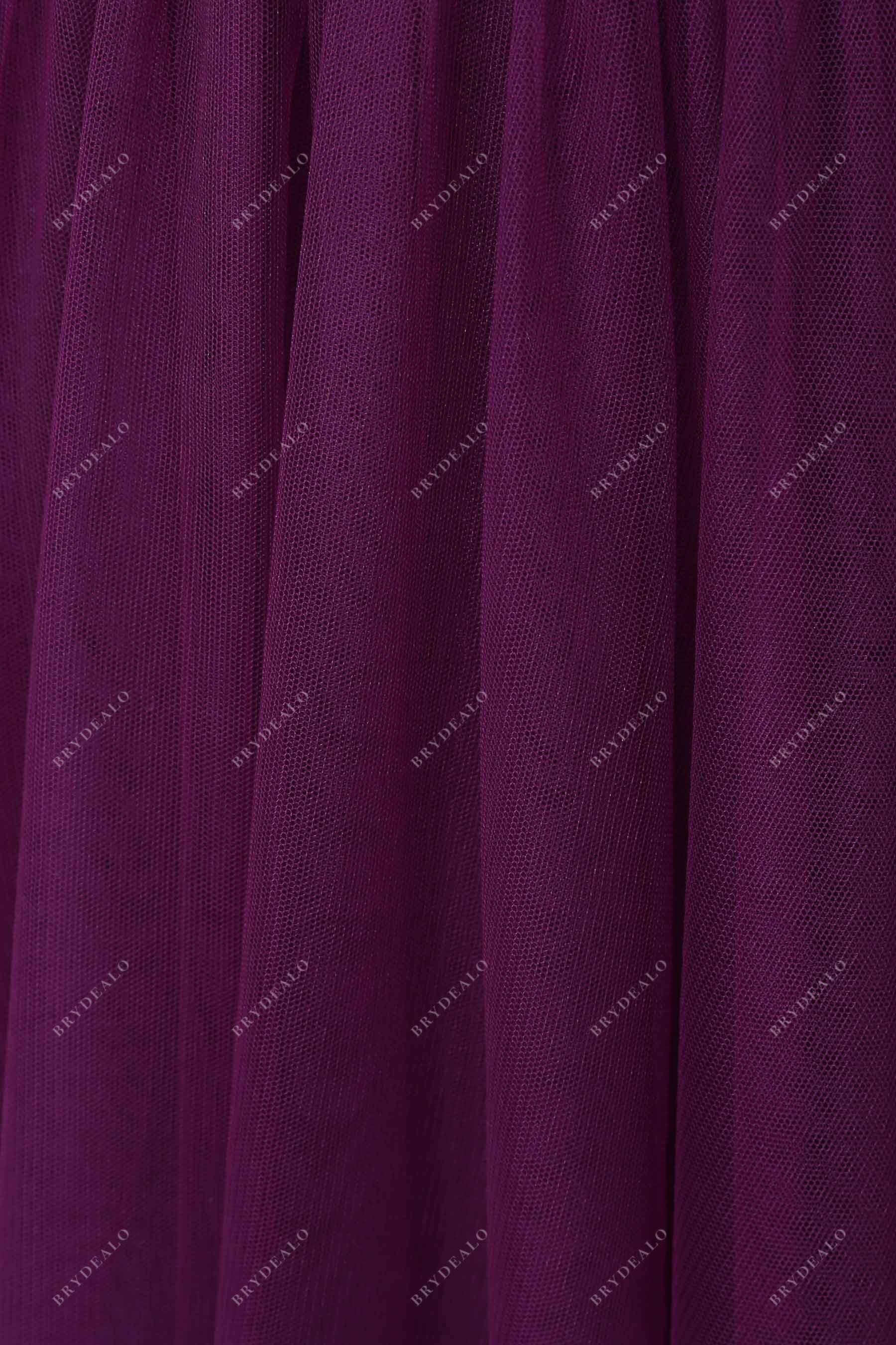 grape tulle prom dress