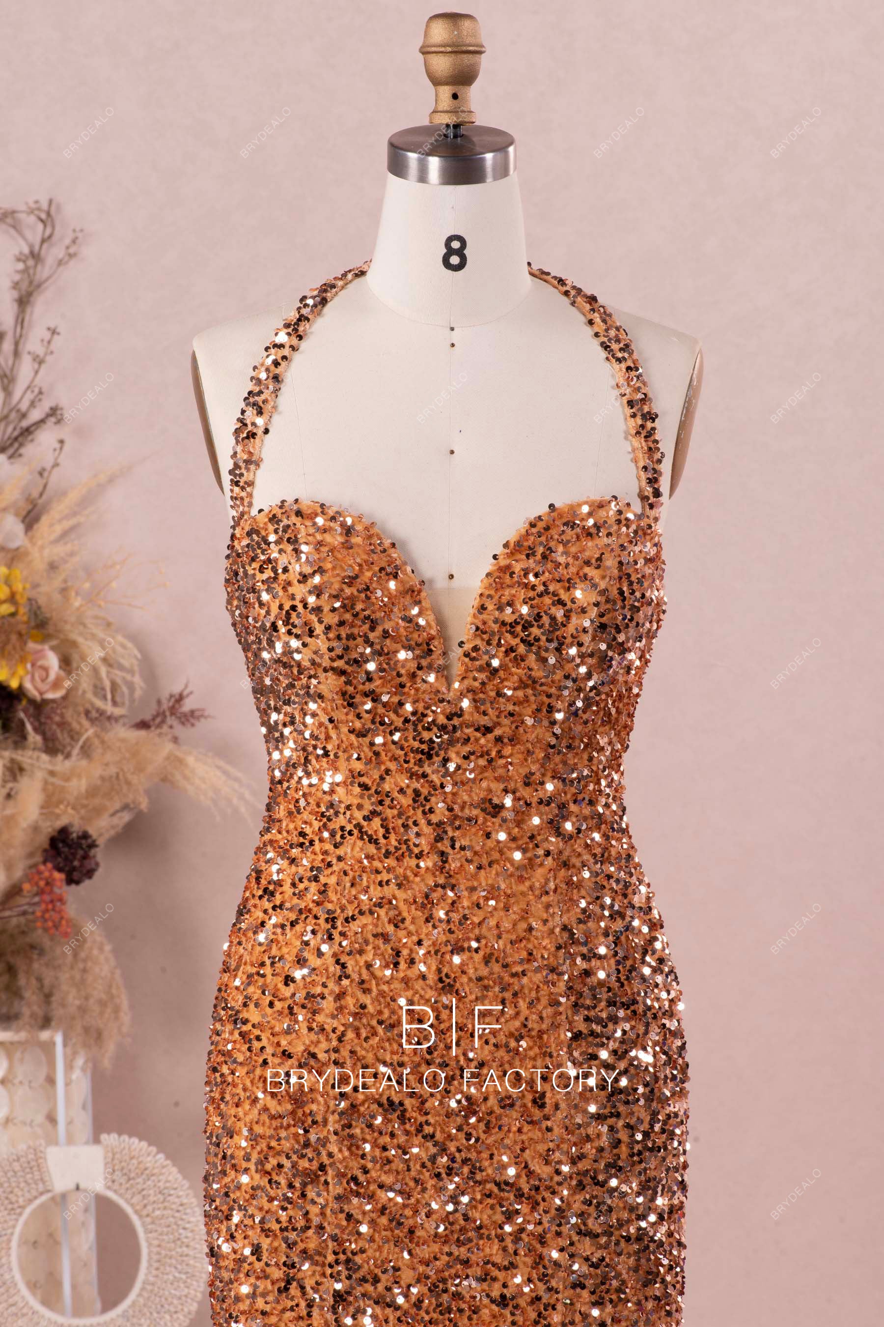 halter sweetheart neck prom dress