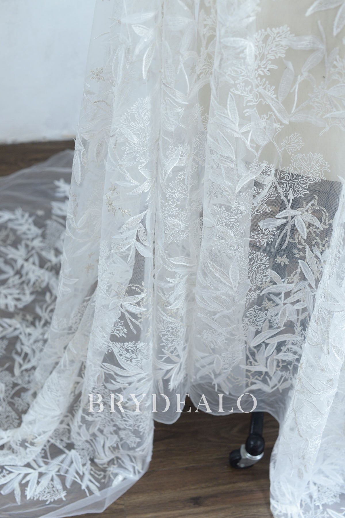 Wholesale Sequined Leaf Bridal Lace Fabric