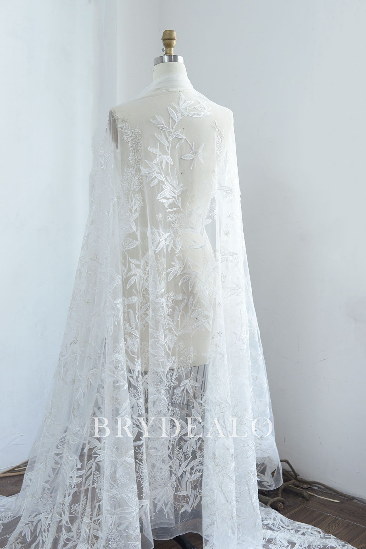 High-end Sequined Leaf Bridal Lace