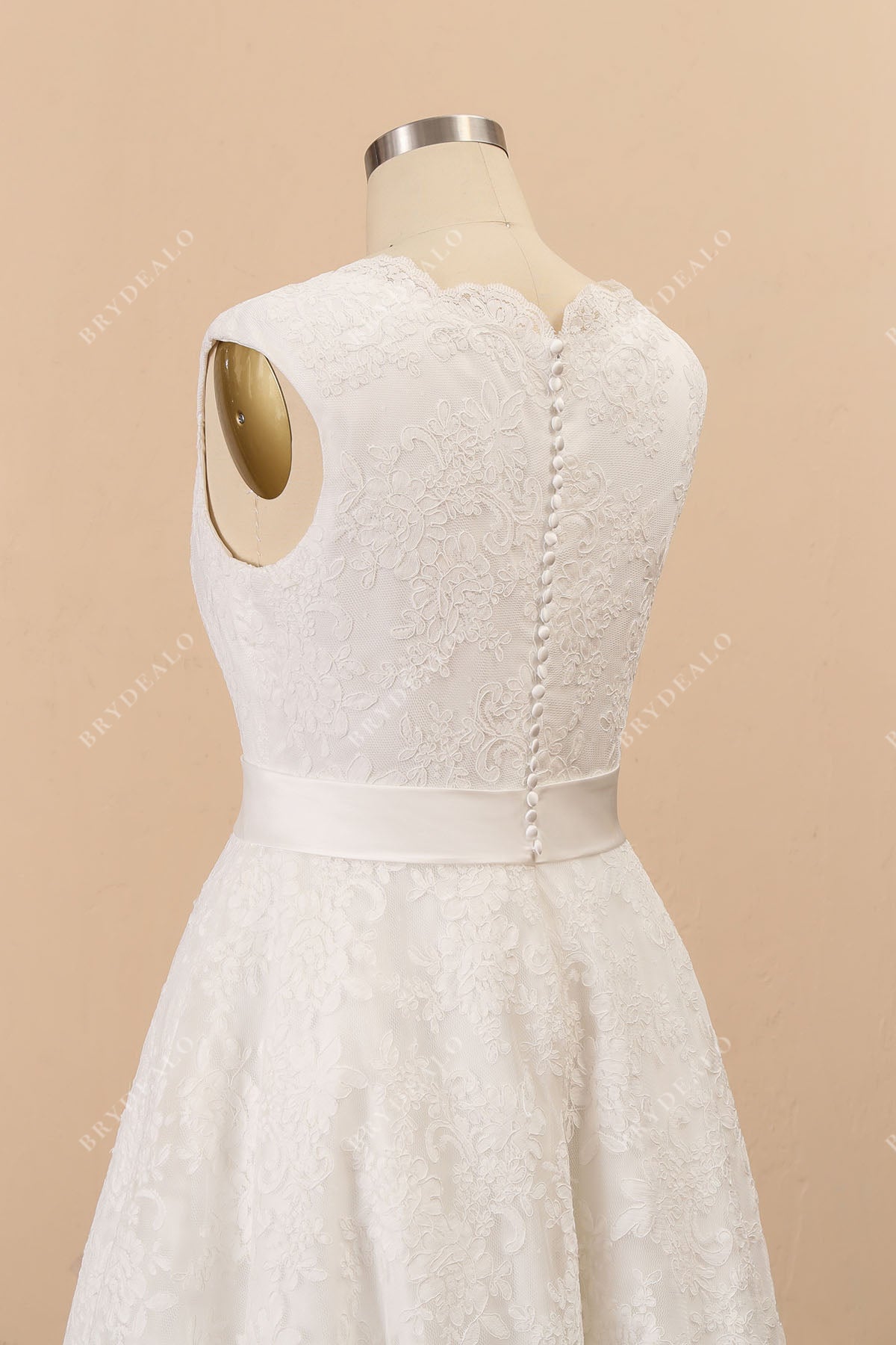 high neck lace bridal gown