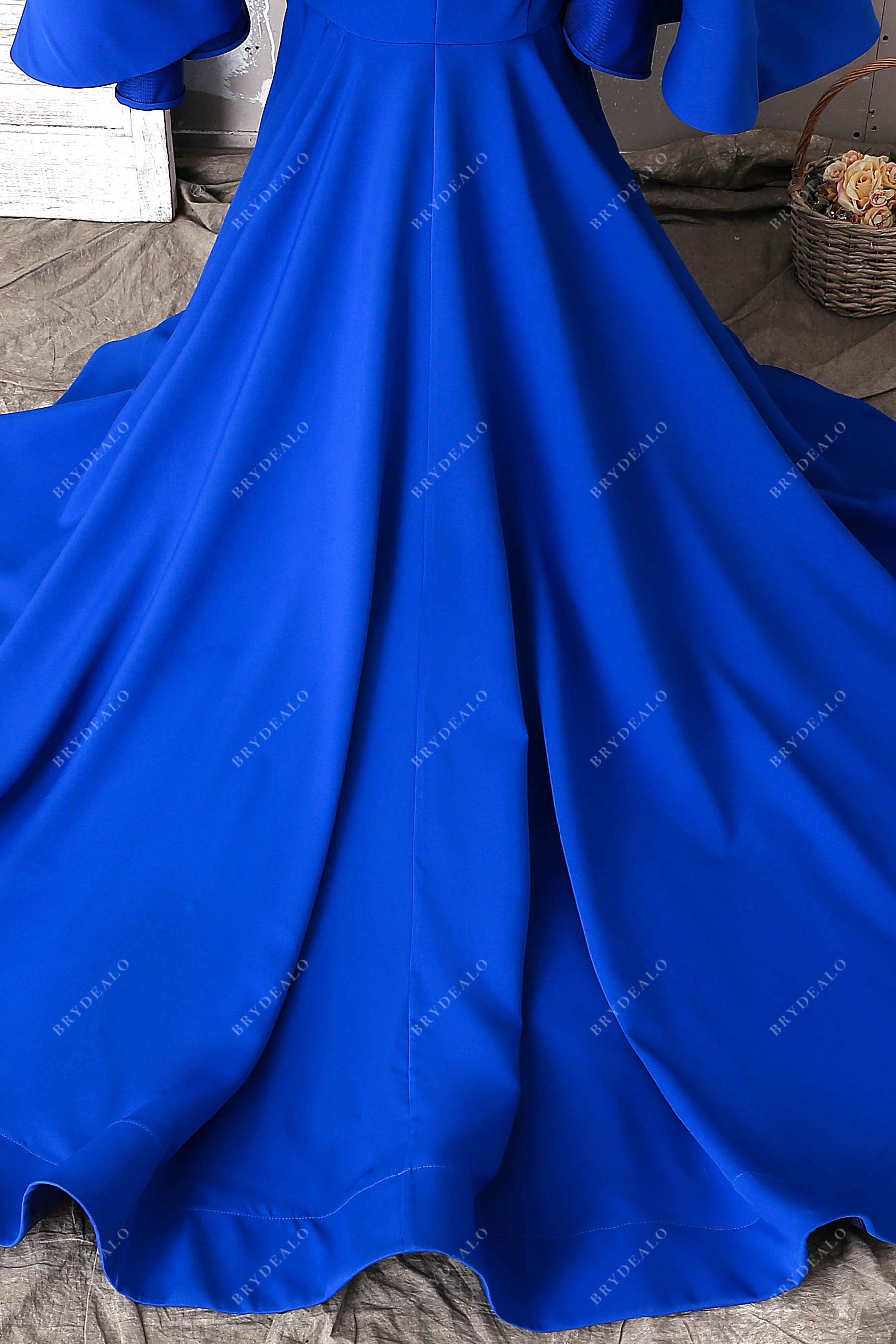 horsehair long train trumpet prom dress