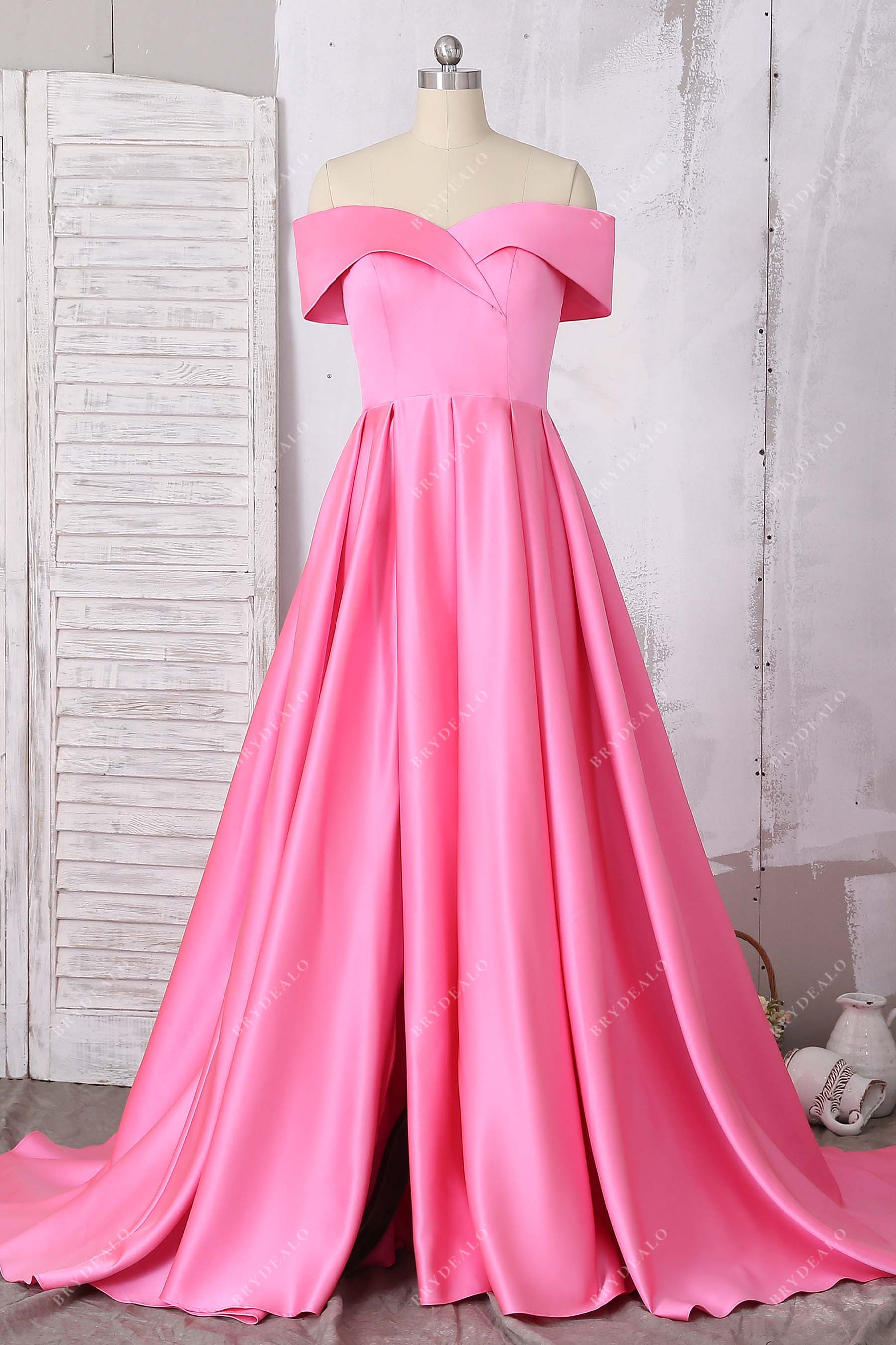 hot pink satin dress