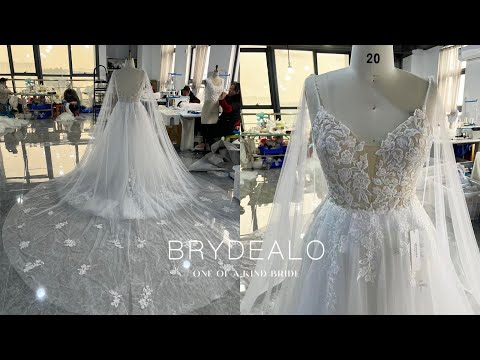 plus size beaded plunging shoulder veil wedding dress