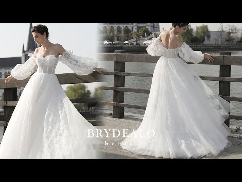 Bell Sleeve Lace Ballgown Wedding Dress for Wholesale