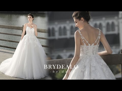 Spaghetti Strap Lace Tulle Ballgown Wedding Dress for Wholesale