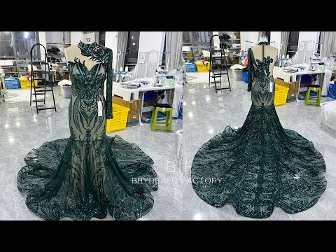 wholesale one sleeve sparkly sequin prom dress