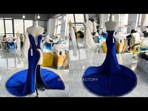 wholesale sexy rhinestone cutout velvet mermaid prom dress