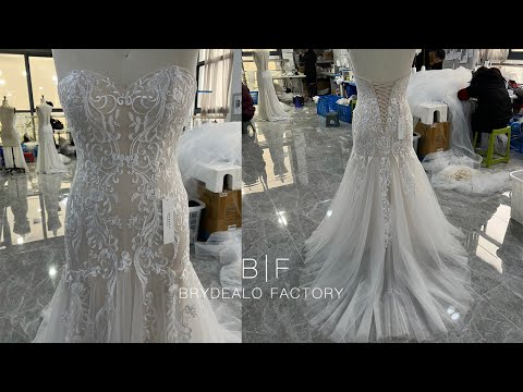 wholesale strapless mermaid lace plus size wedding gown