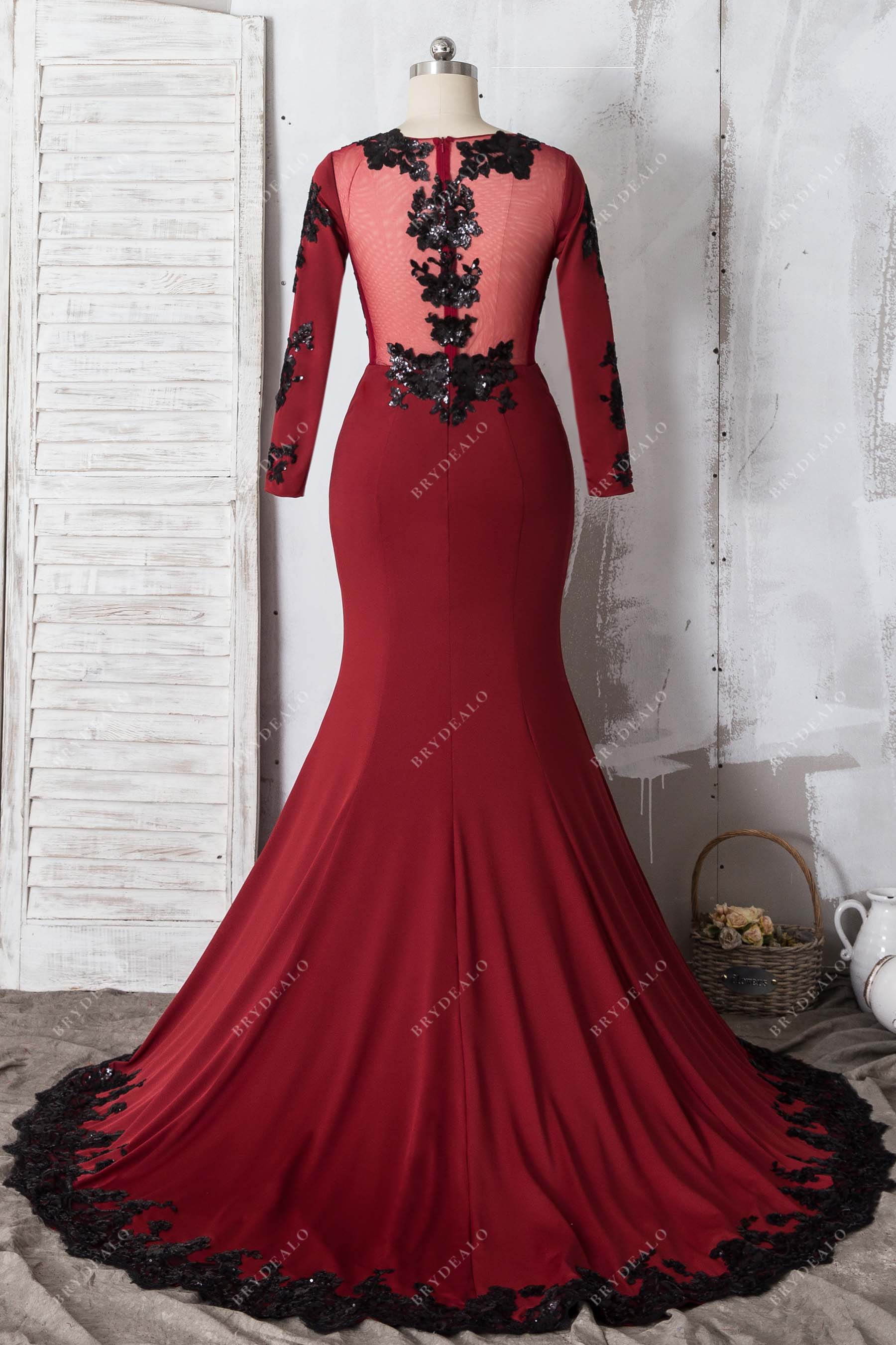 illusion back mermaid prom dress