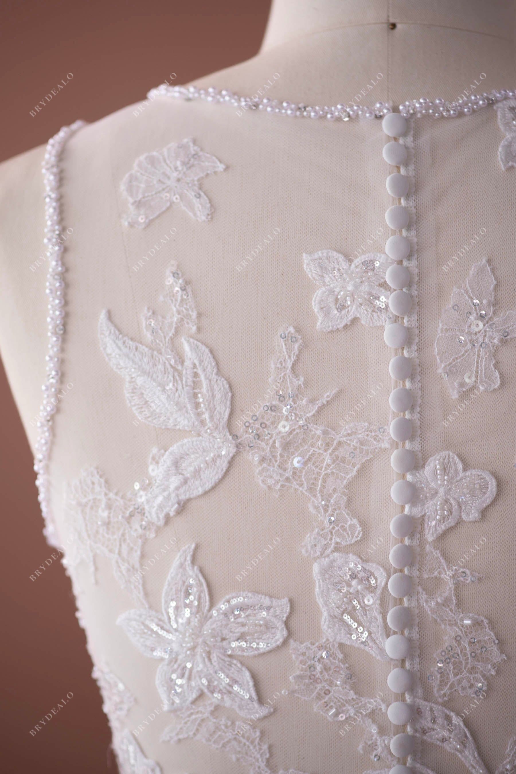 illusion beaded lace back