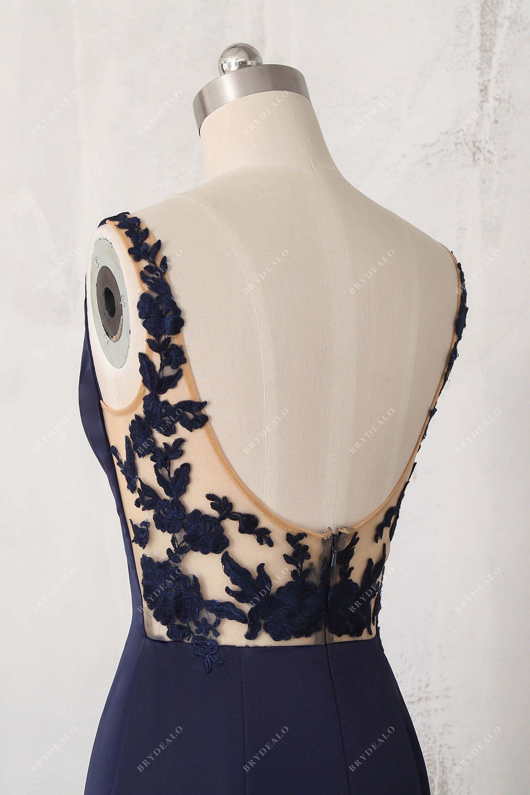 illusion cutout back dress