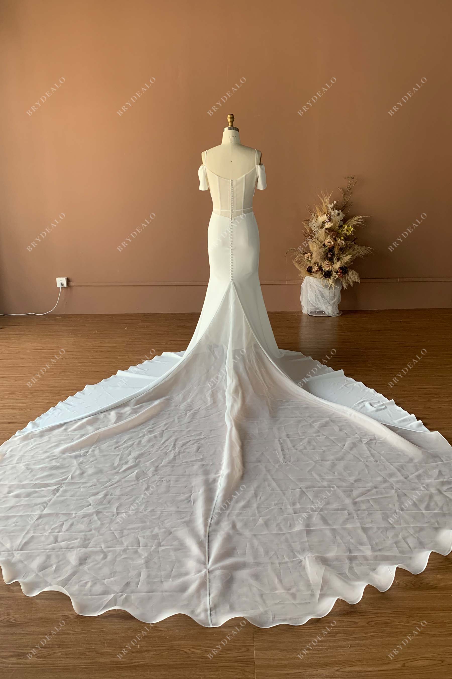 Wholesale Cold Shoulder Custom Mermaid Wedding Dress