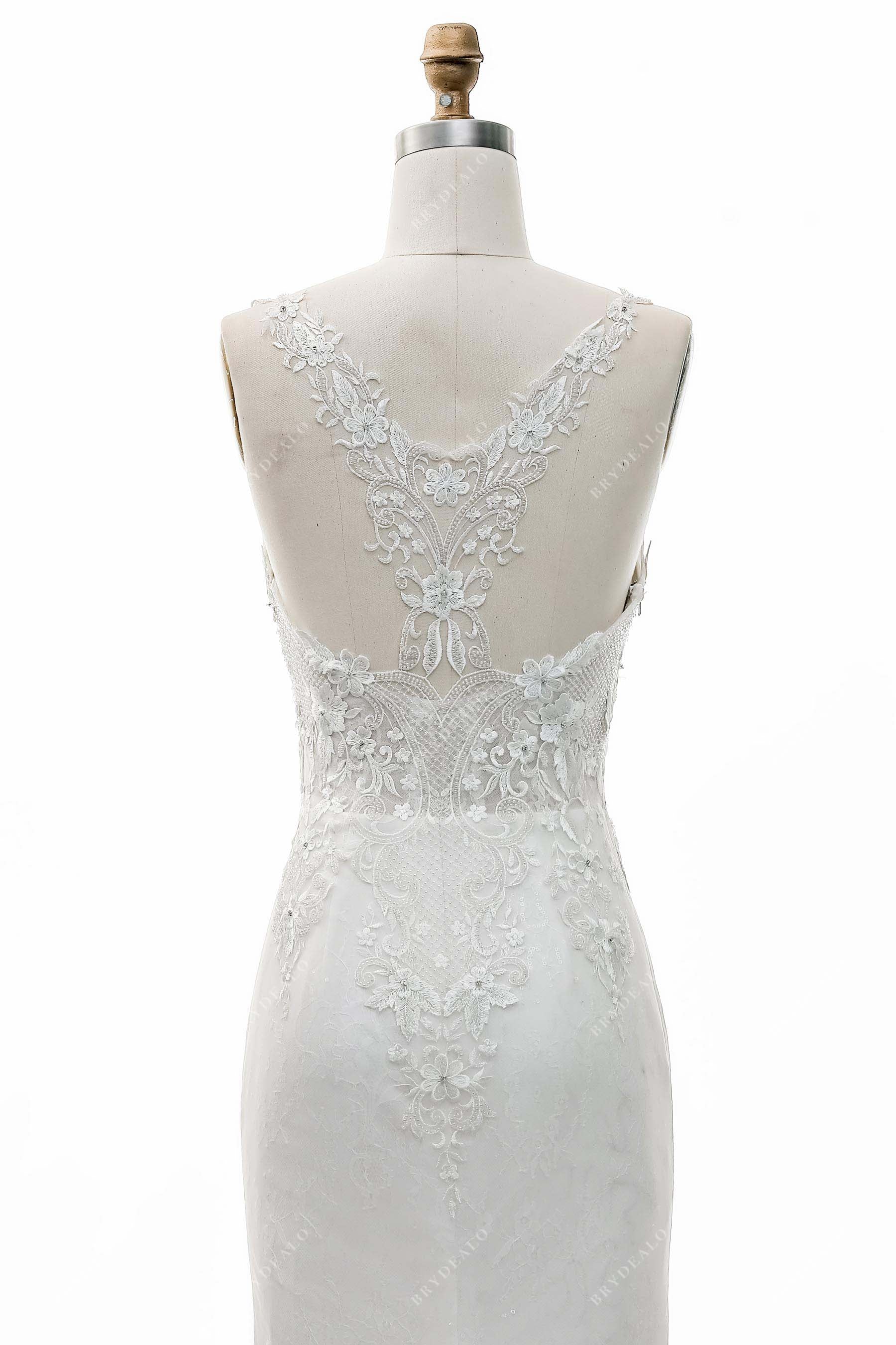 illusion lace cutout back bridal dress