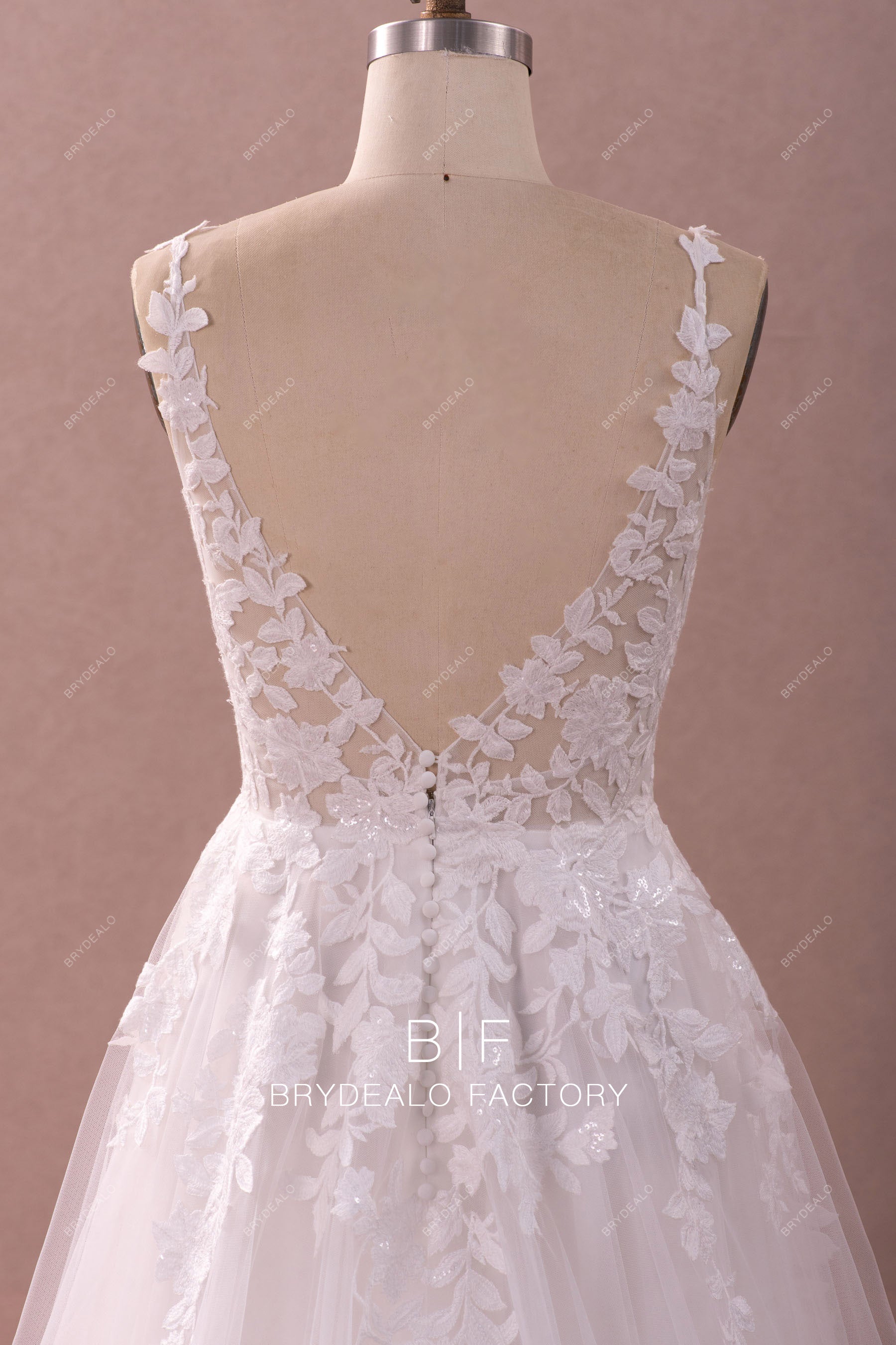 open back lace bridal gown