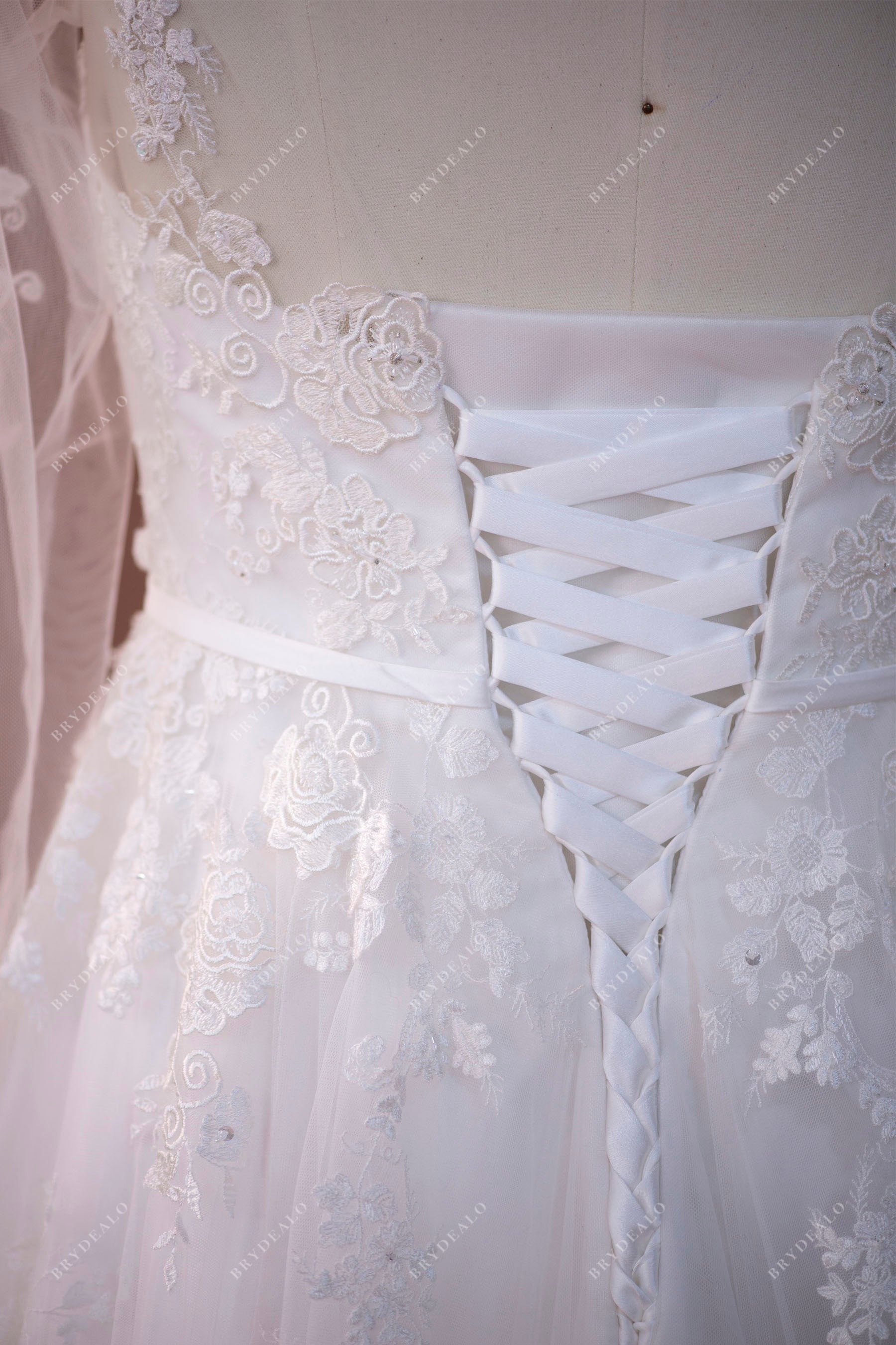 Plus Size Illusion A-line Lace Wedding Dress