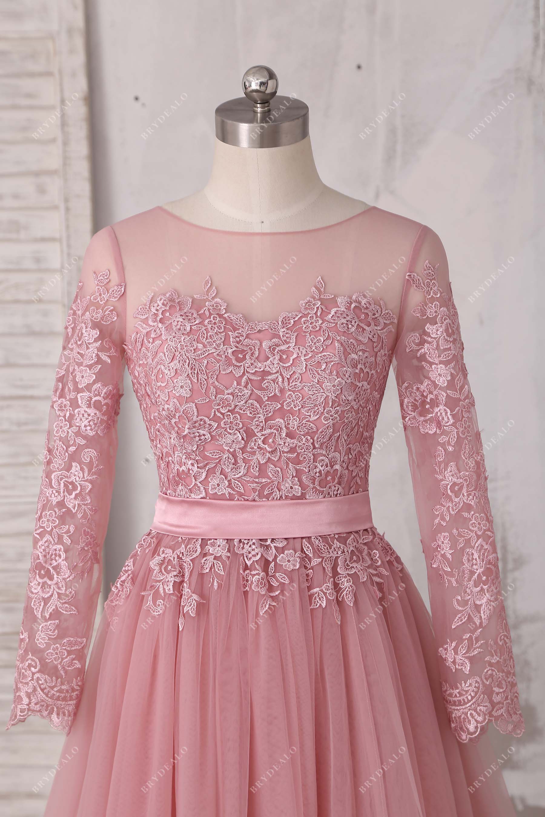 illusion neck lace dress