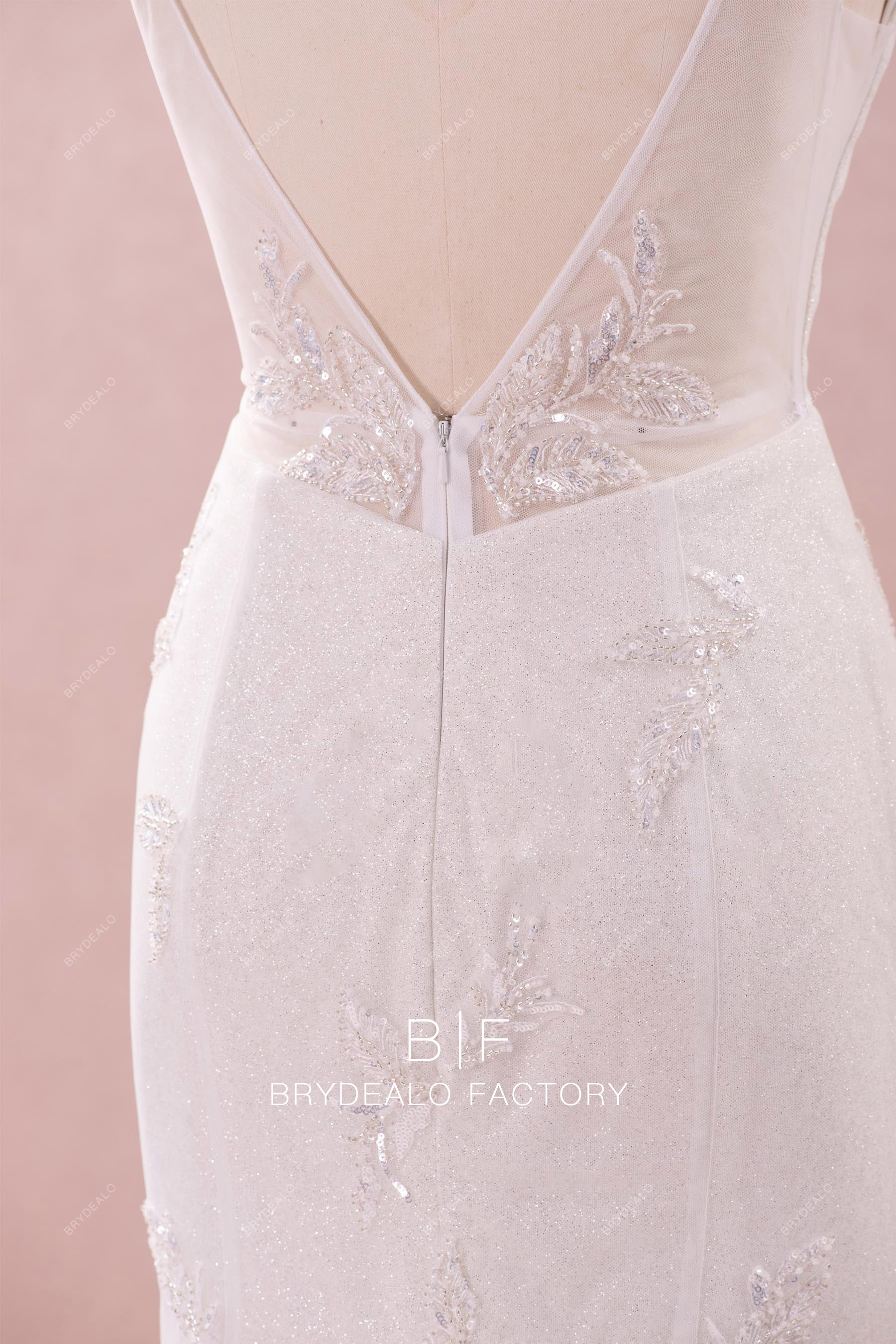 illusion v-back bridal gown