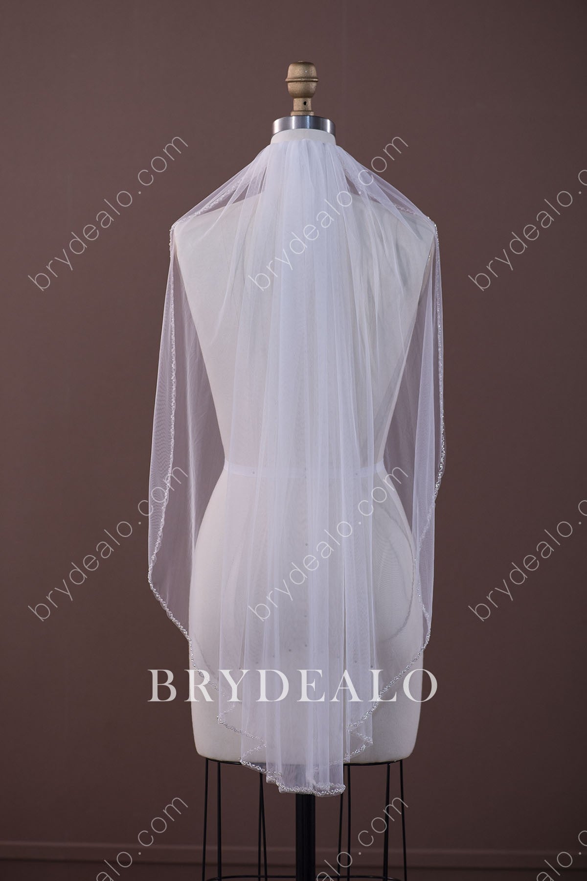 beaded fingertip wedding veil