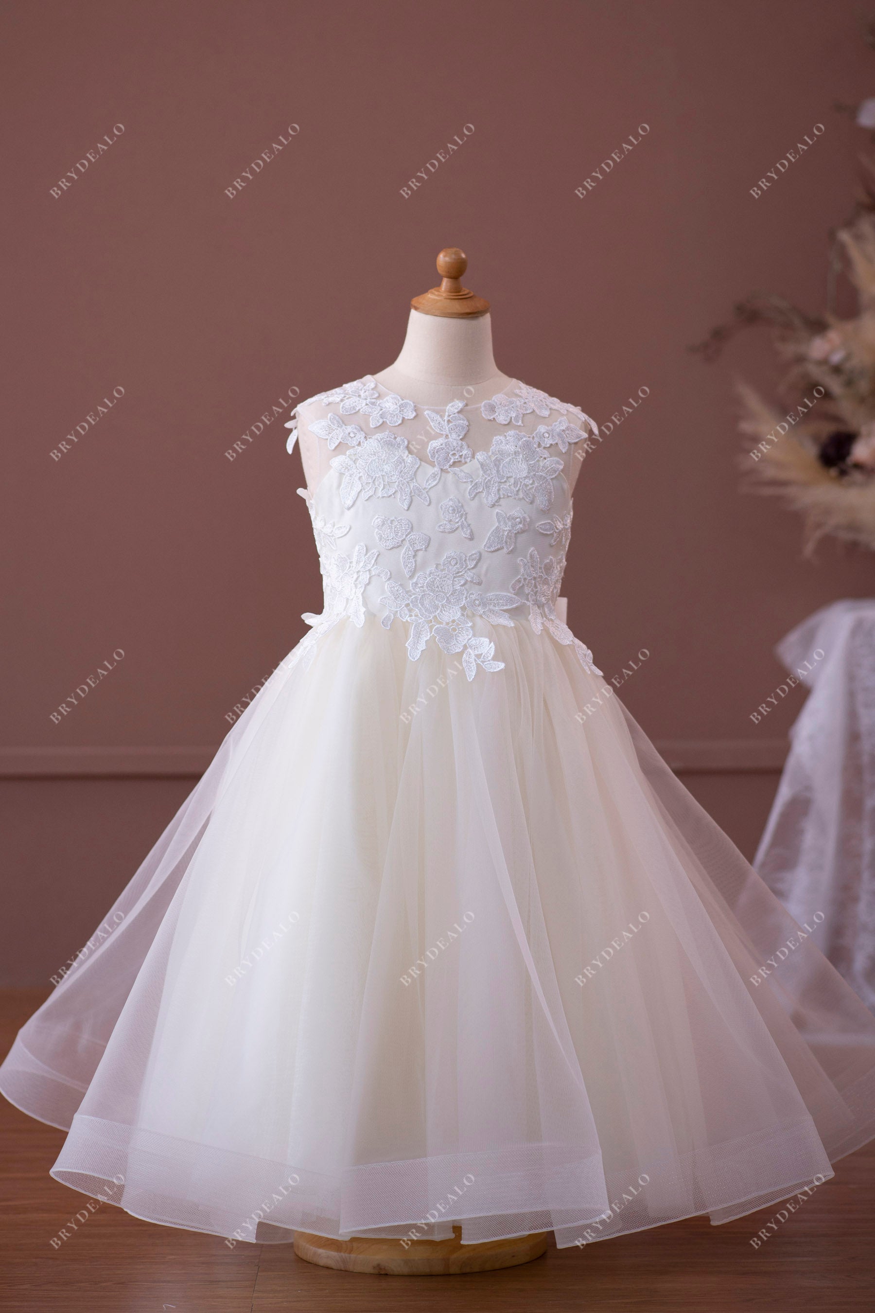 ivory lace tulle flower girl dress