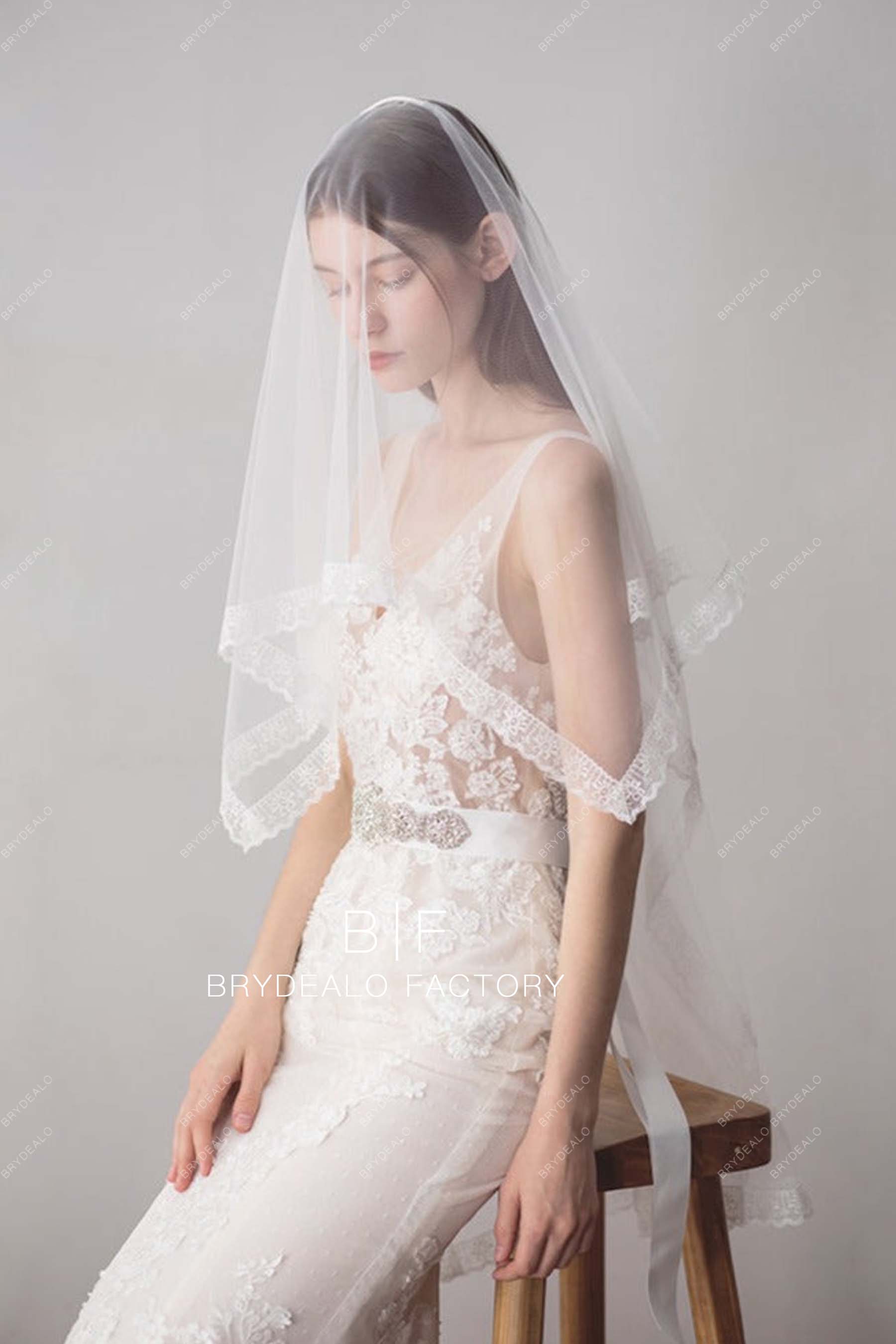 Lace Trimmed Bridal Veil