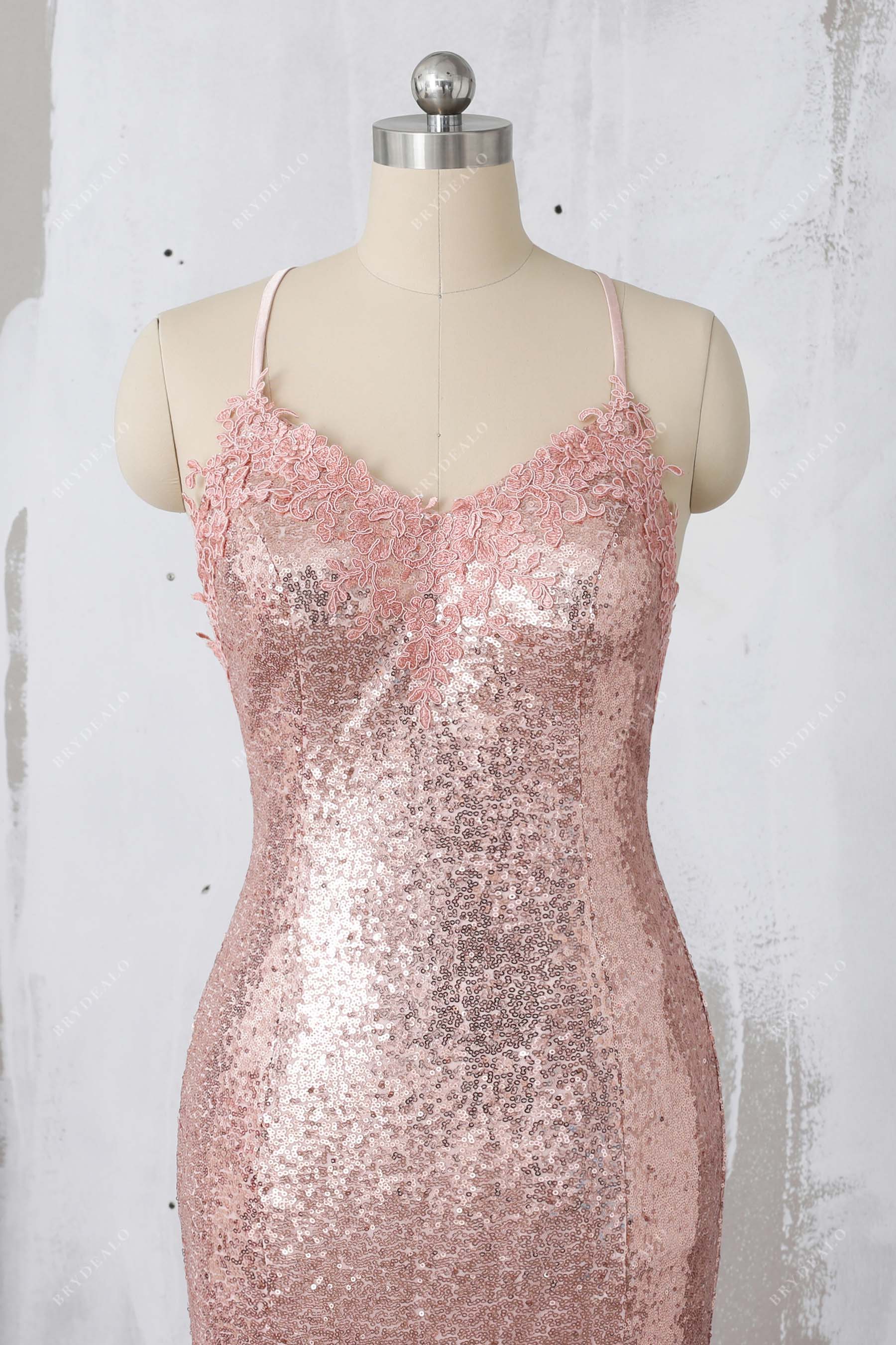 thin straps private label prom gown