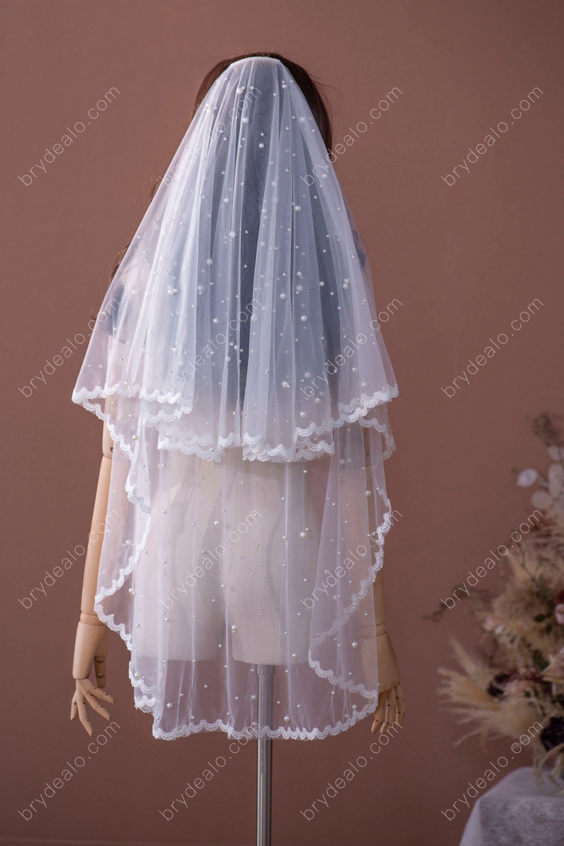 ballet two-tier wedding veil