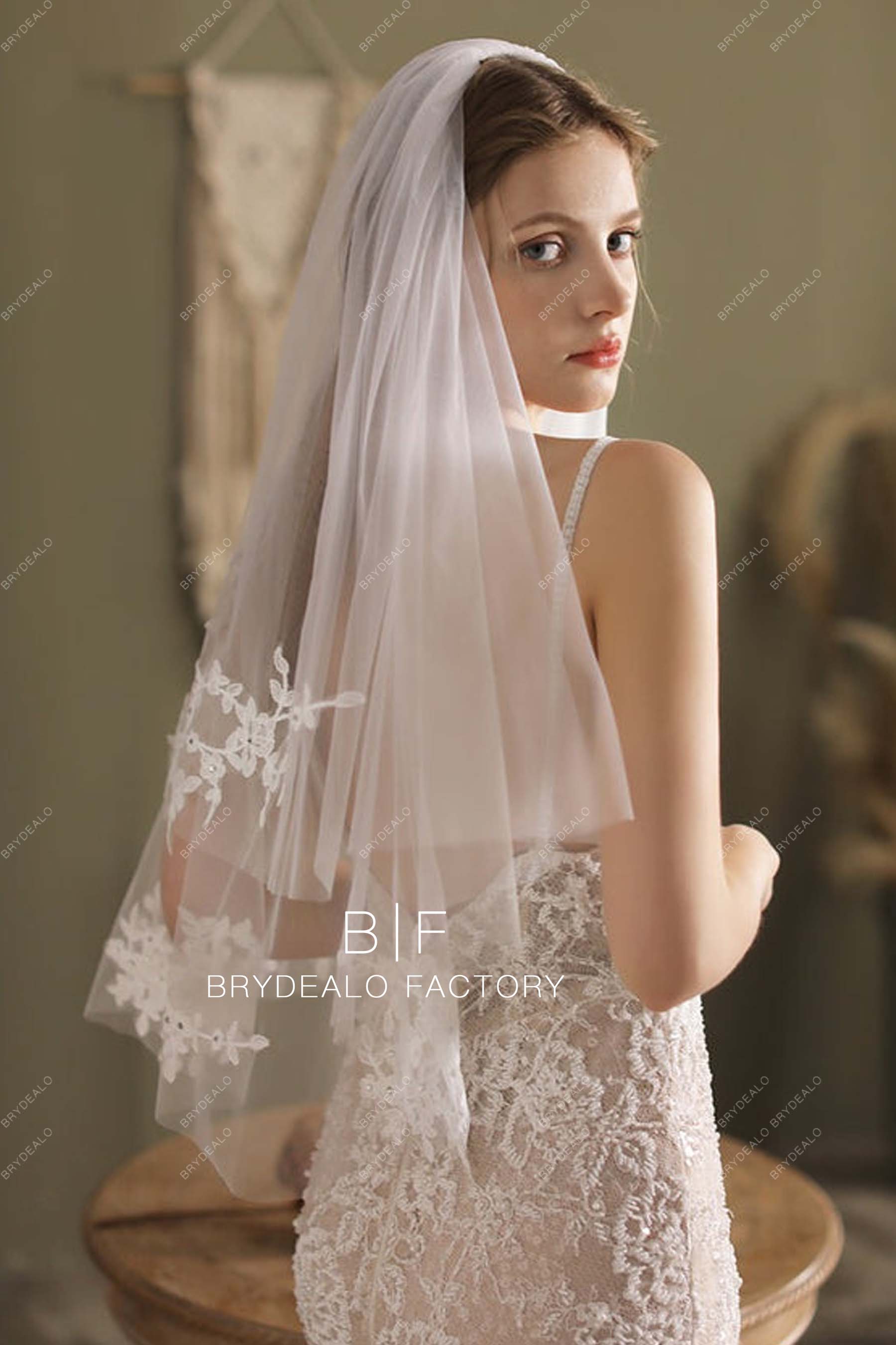 lace tulle wedding veil