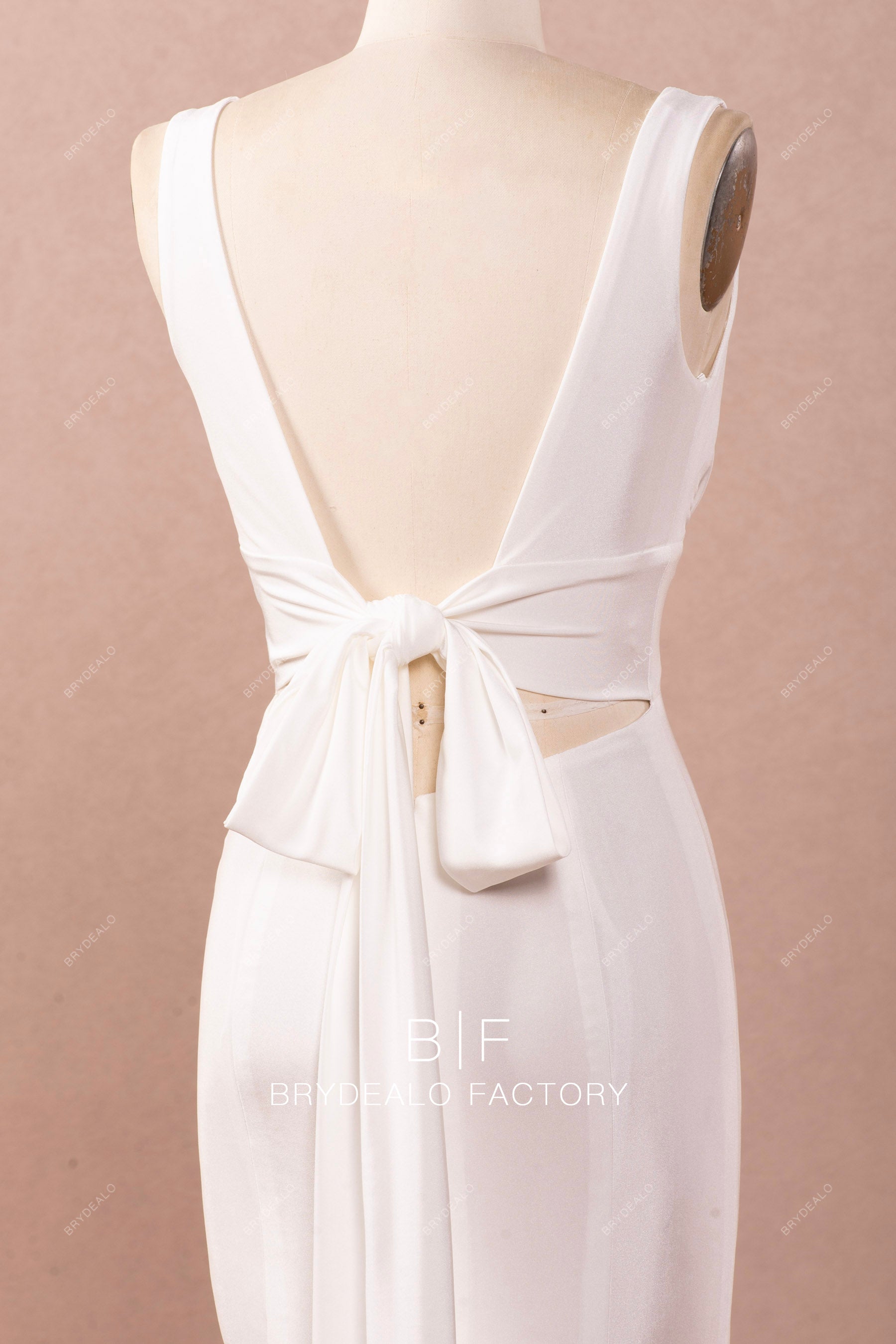lace up jersey wedding dress