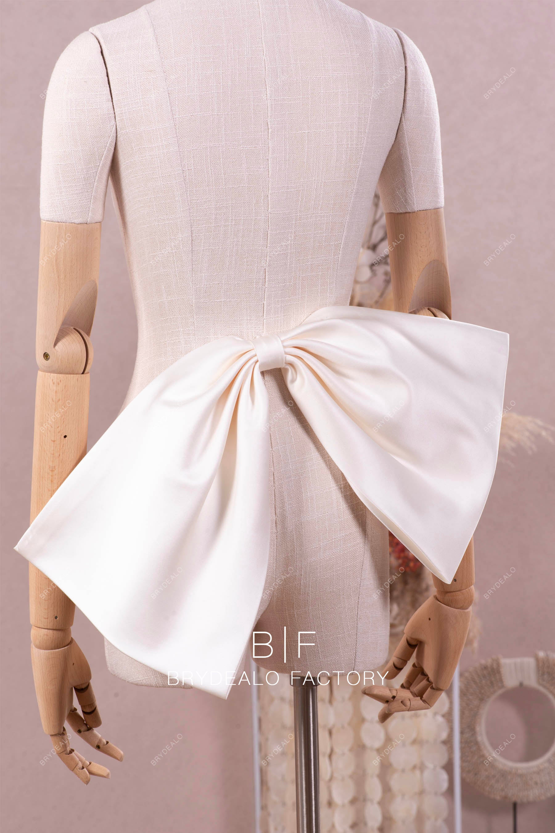 large satin bridal bowknot